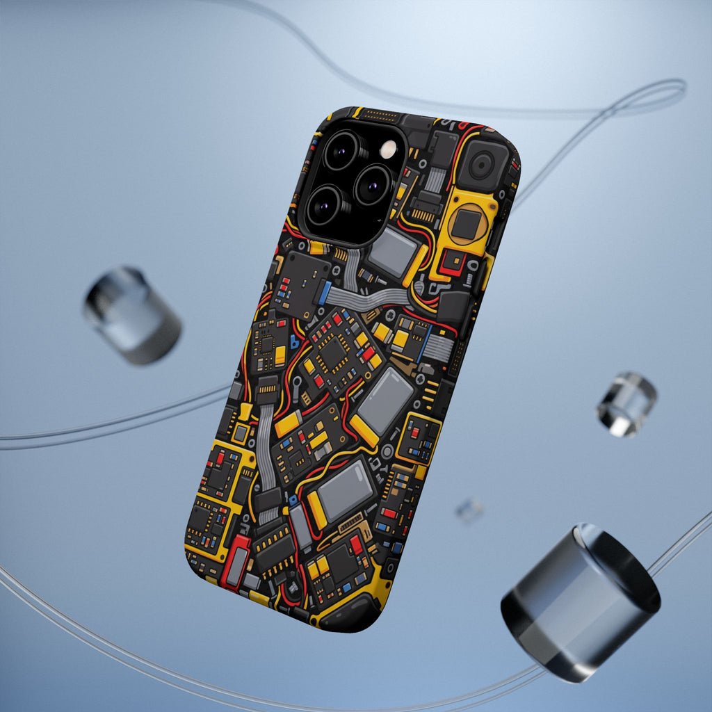 Voltage Board Phone Case — Yellow Circuit Wireless Charging Cover