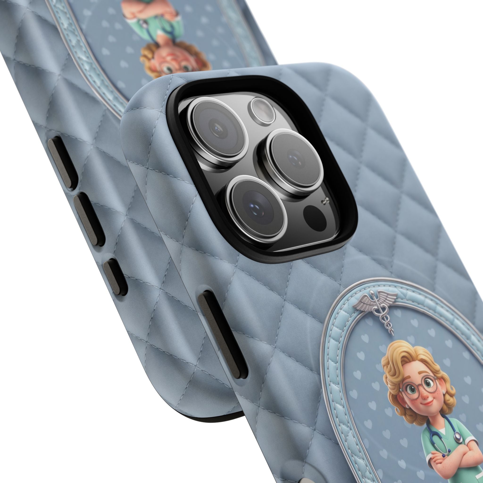 Personalized Nurse Phone Case | Quilted Badge Design, Custom Name iPhone Case