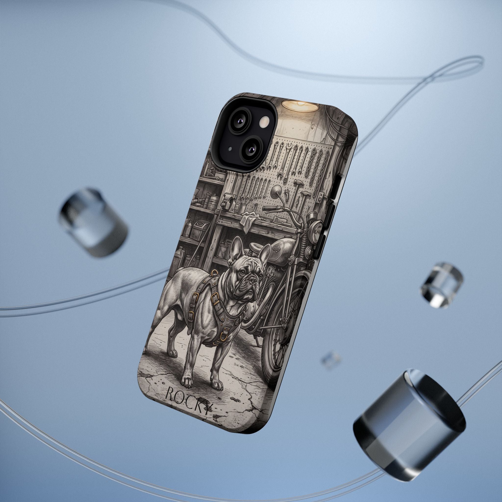 Personalized French Bulldog Vintage Street Phone Case — Wireless Charging Cover