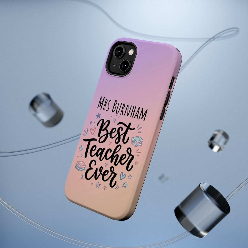 Best Teacher Ever Personalized Phone Case — Wireless Charging Cover