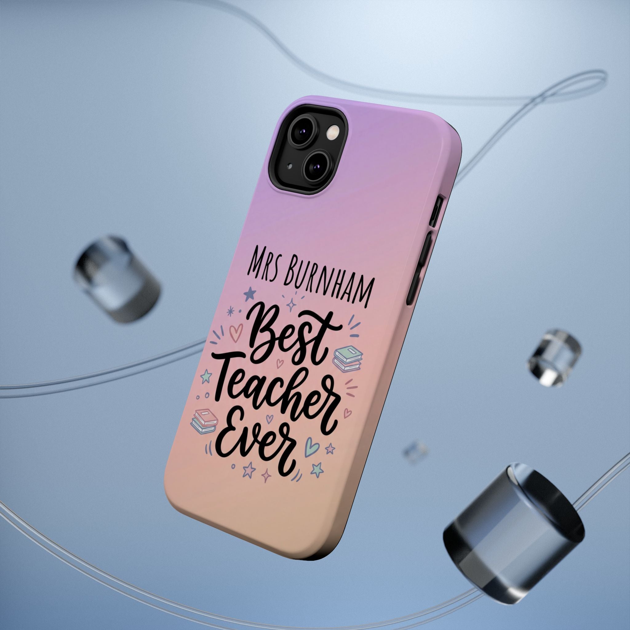 Best Teacher Ever Personalized Phone Case — Wireless Charging Cover