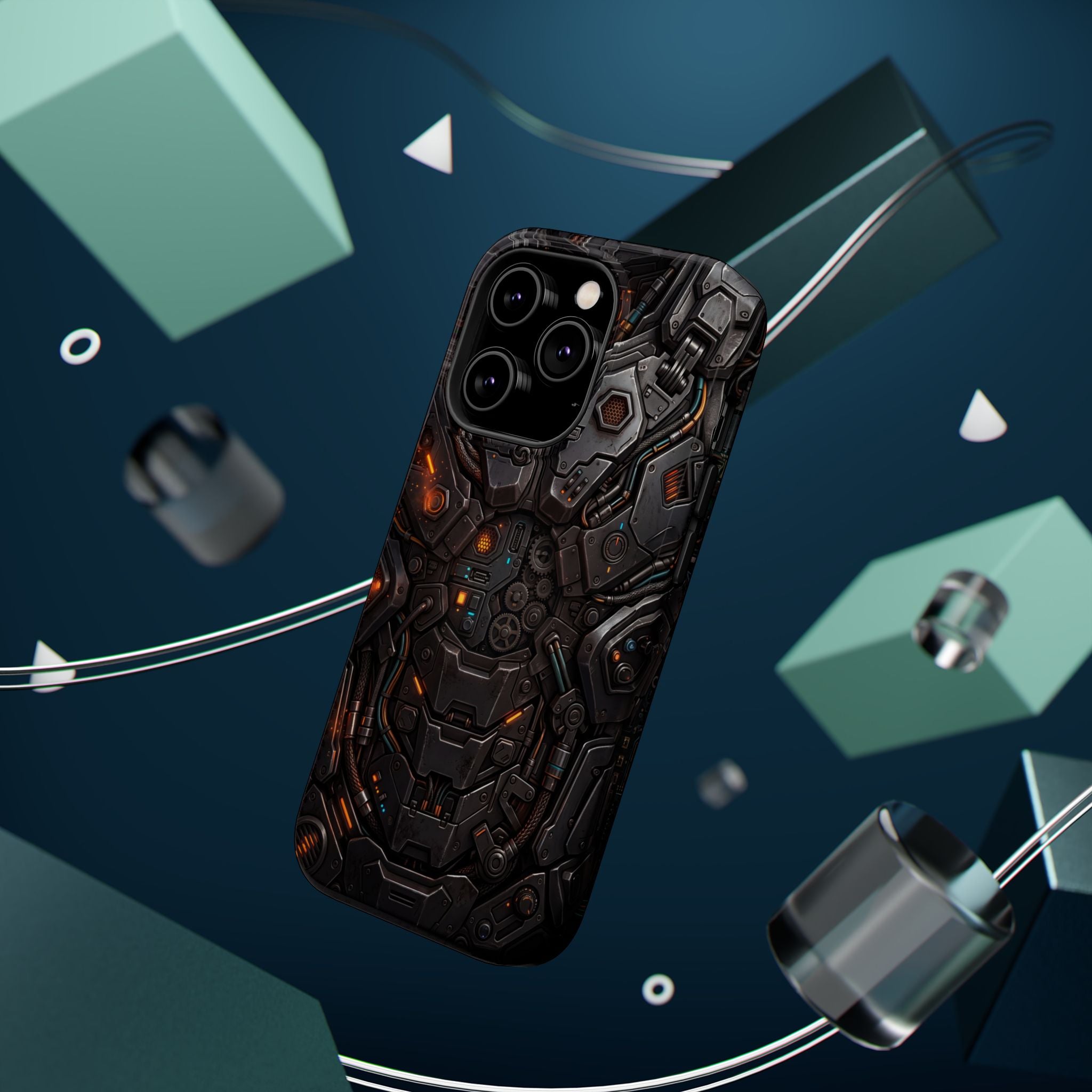 Mech Armor Phone Case — Industrial Circuit Wireless Charging Cover