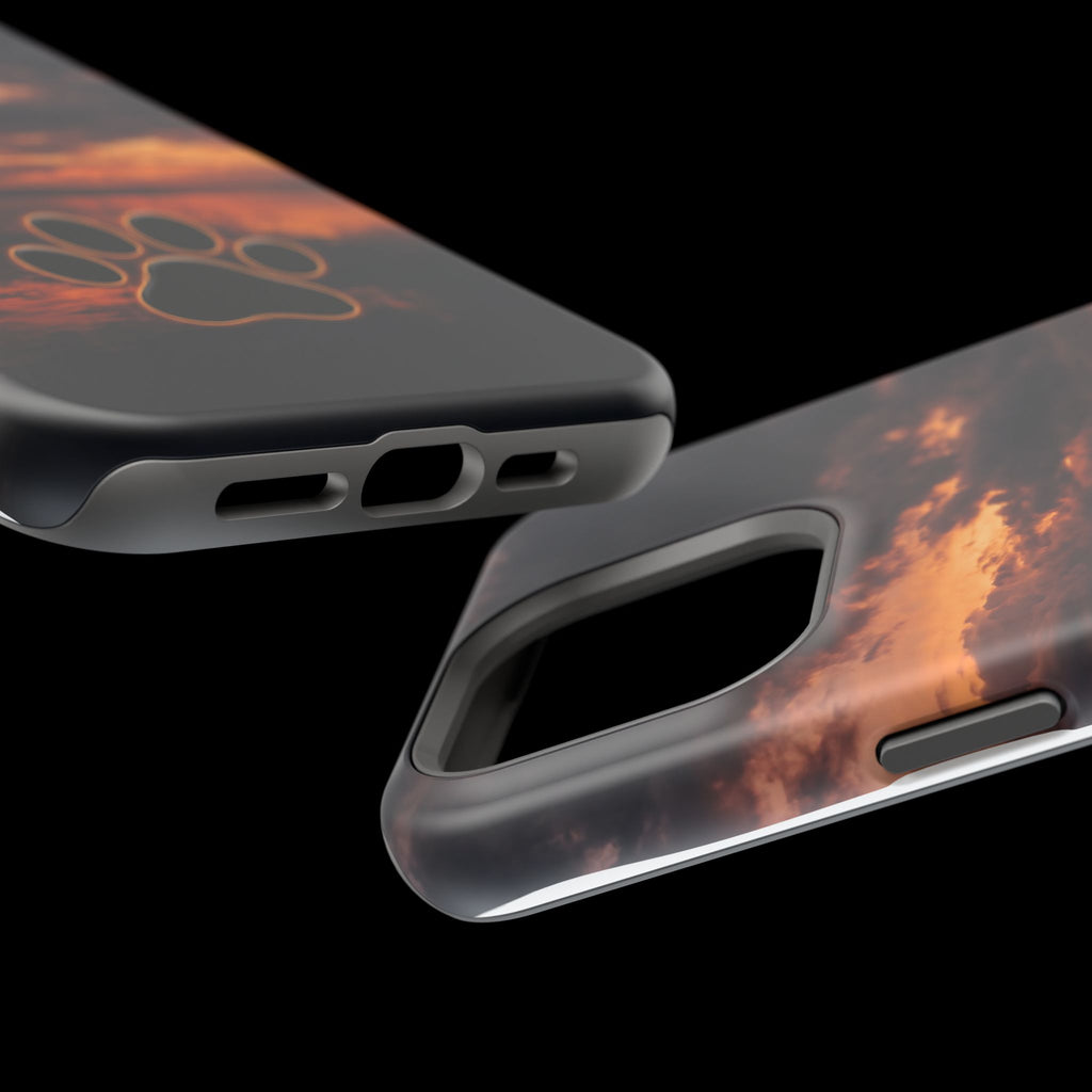 Paw Sunset Magnetic Impact-Resistant Phone Case for iPhone and Samsung Galaxy series