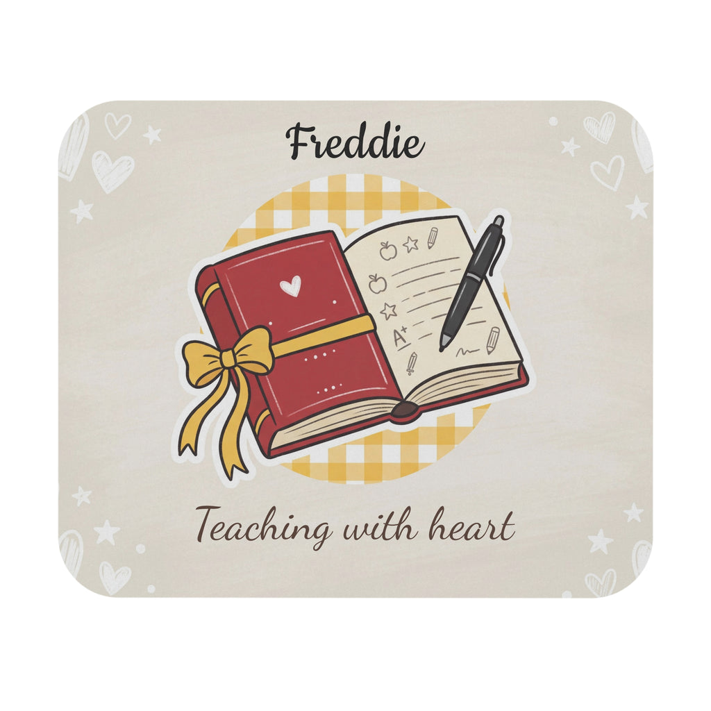 Personalized Teacher Mouse Pad with Name and message , Book Design