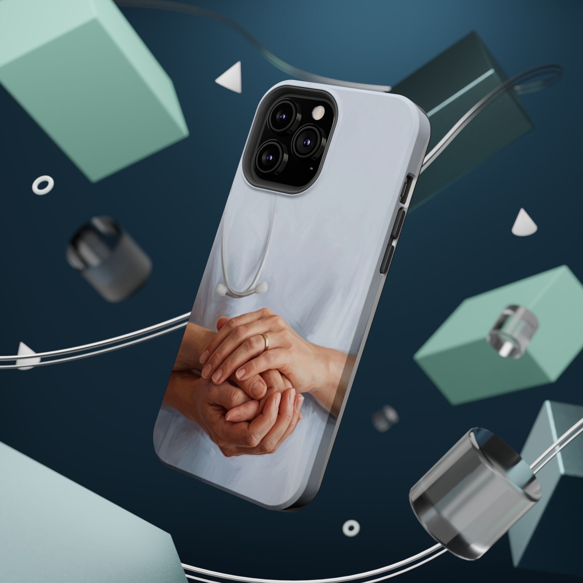 Impact-Resistant Phone Case — Caring Hands Wireless Charging Cover
