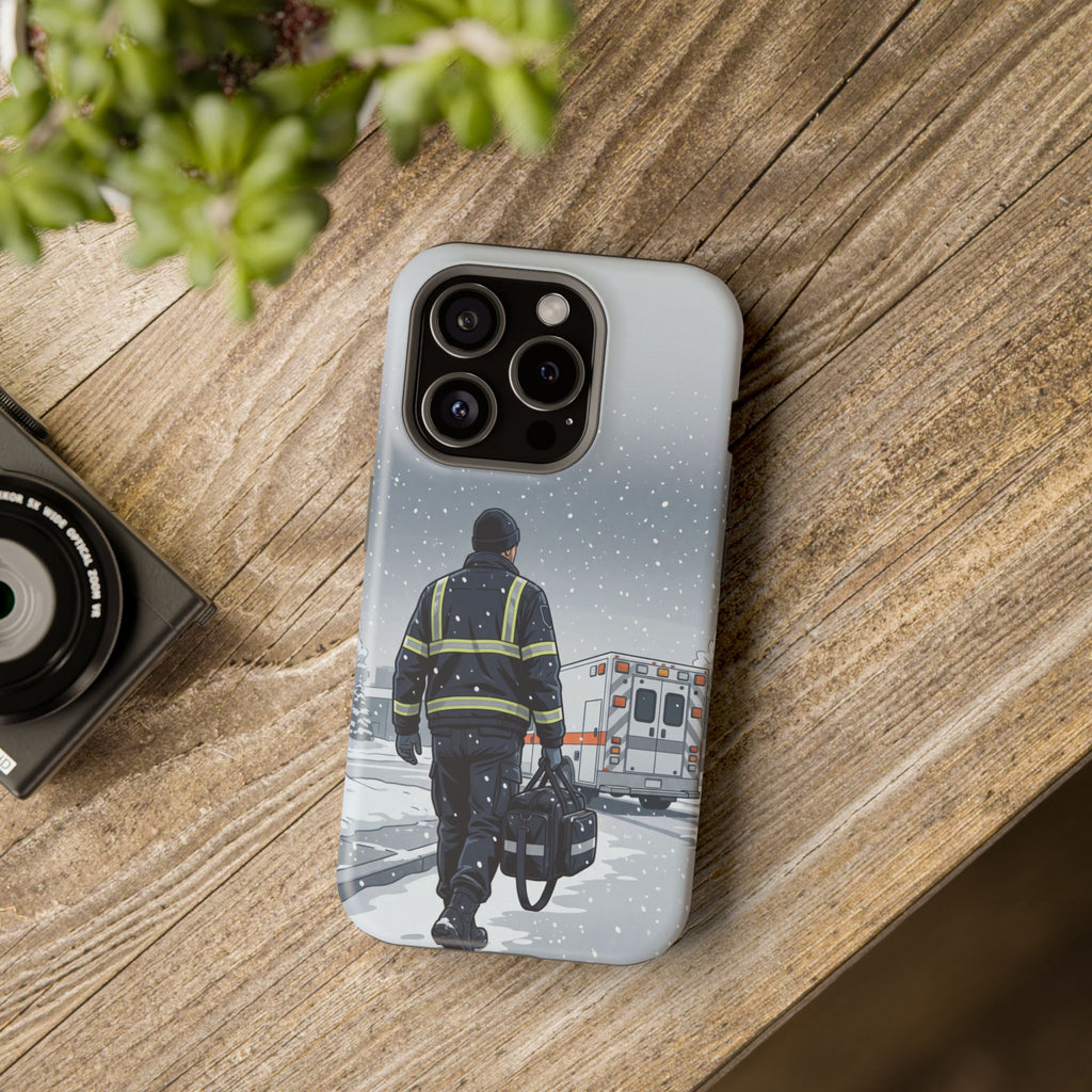 Bold Paramedic/EMT Portrait Phone Case — Magnetic Wireless Charging Cover