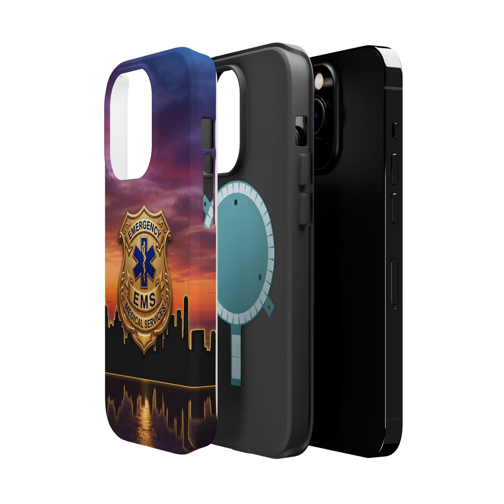 EMS Badge Sunset Skyline Phone Case — Magnetic Wireless Charging Cover