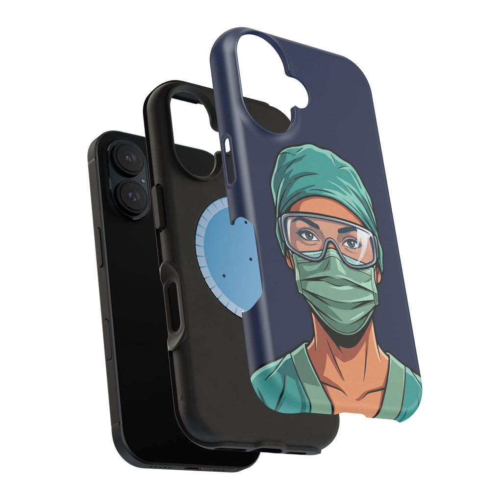 Bold Nurse Portrait Phone Case — Magnetic Wireless Charging Cover