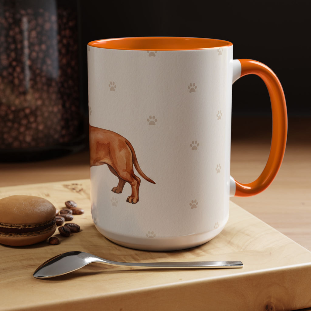 Dachshund Lover Mug – Wiener Dog with Scarf, Cute Watercolor Dachshund Gift Mug