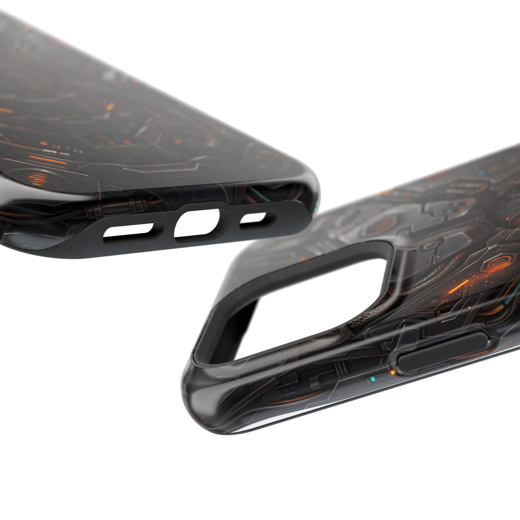 Mech Armor Phone Case — Industrial Circuit Wireless Charging Cover