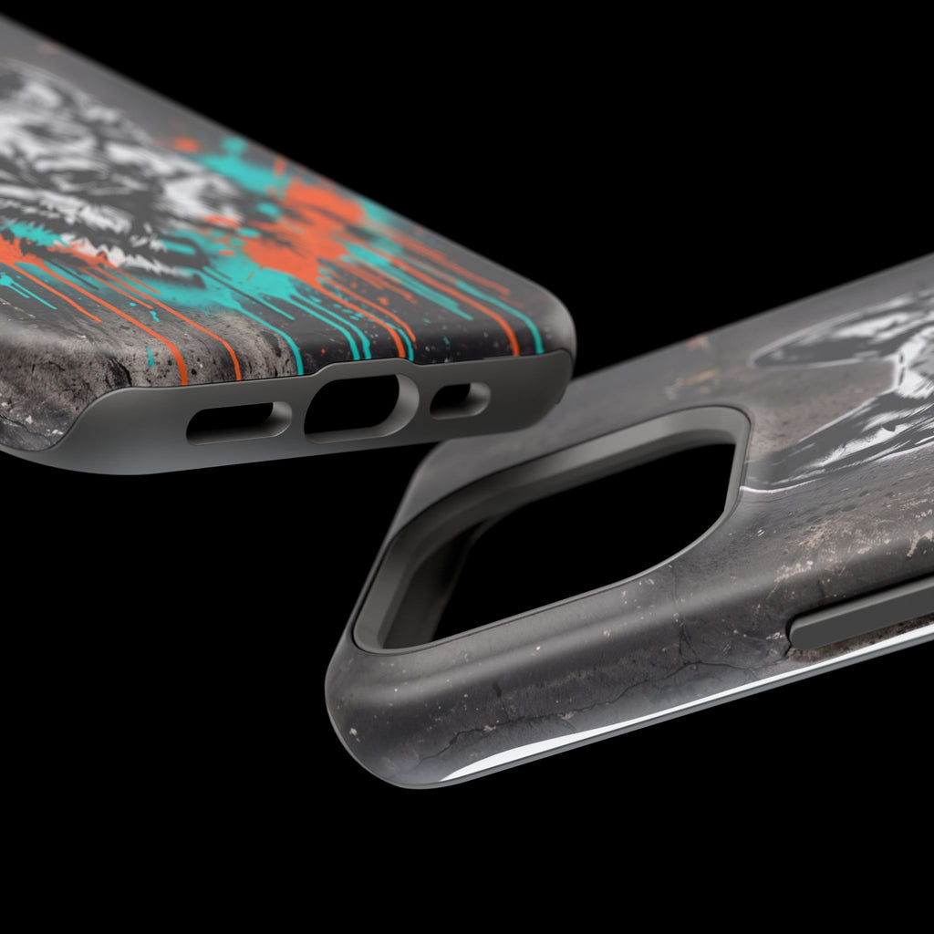 German Shepherd Phone Case | Graffiti Street Art — Tough Magnetic Case with Wireless Charging