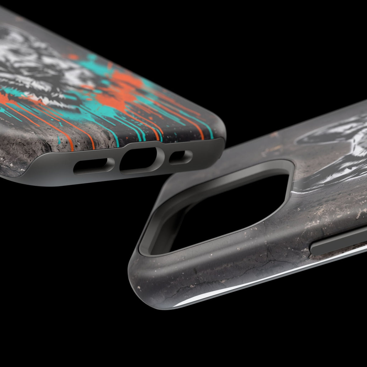 German Shepherd Phone Case | Graffiti Street Art — Tough Magnetic Case with Wireless Charging