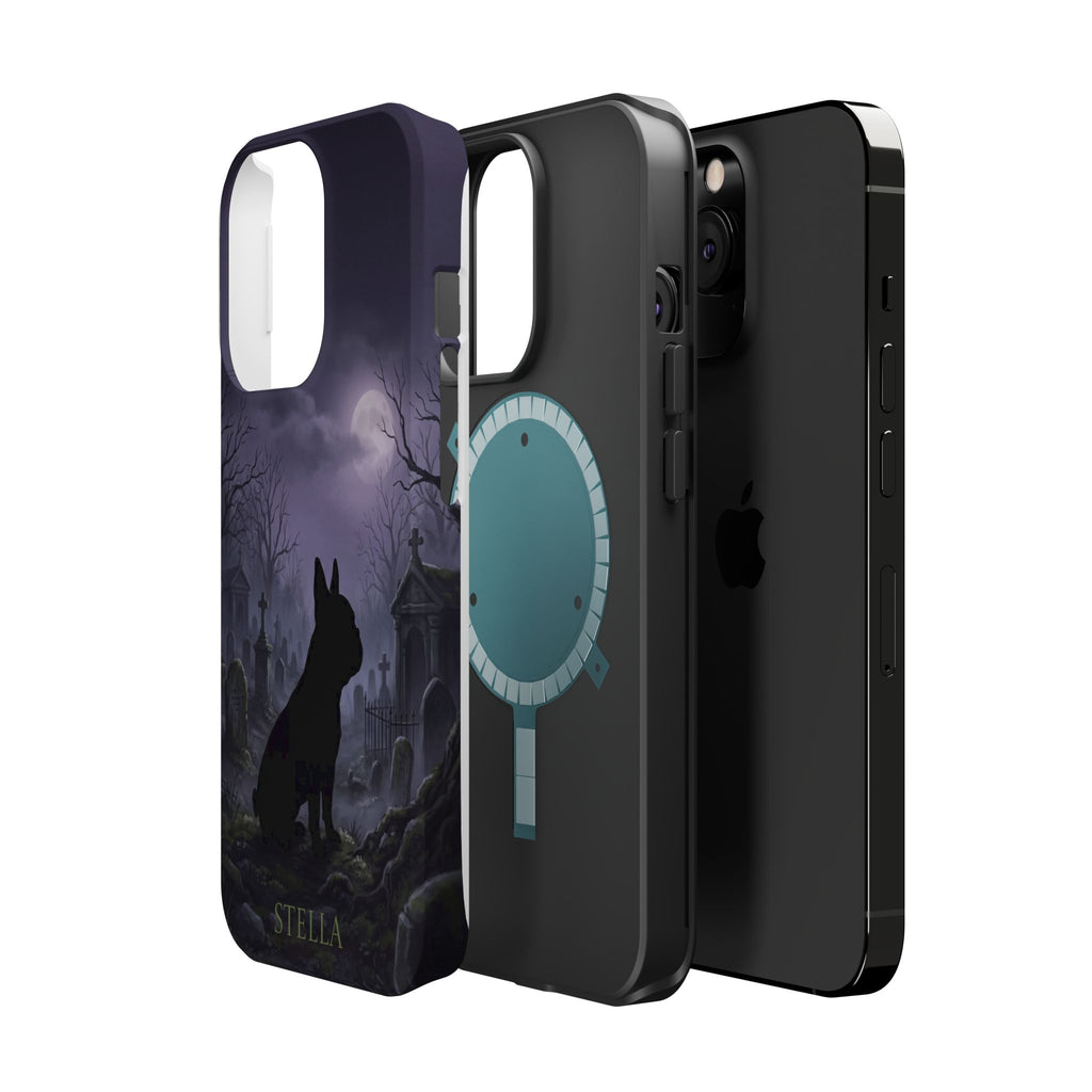 Personalized French Bulldog Moonlit Graveyard Phone Case — Wireless Charging Cover