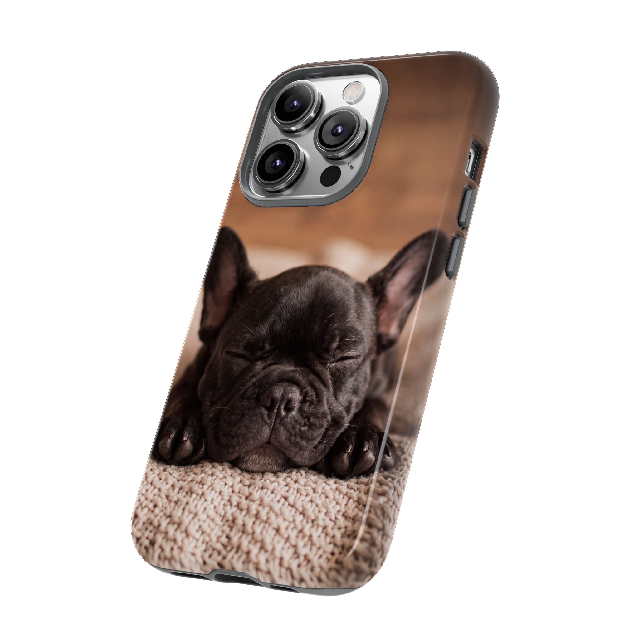 Sleeping French Bulldog Phone Case | Cozy Frenchie Resting on Blanket | iPhone & Samsung