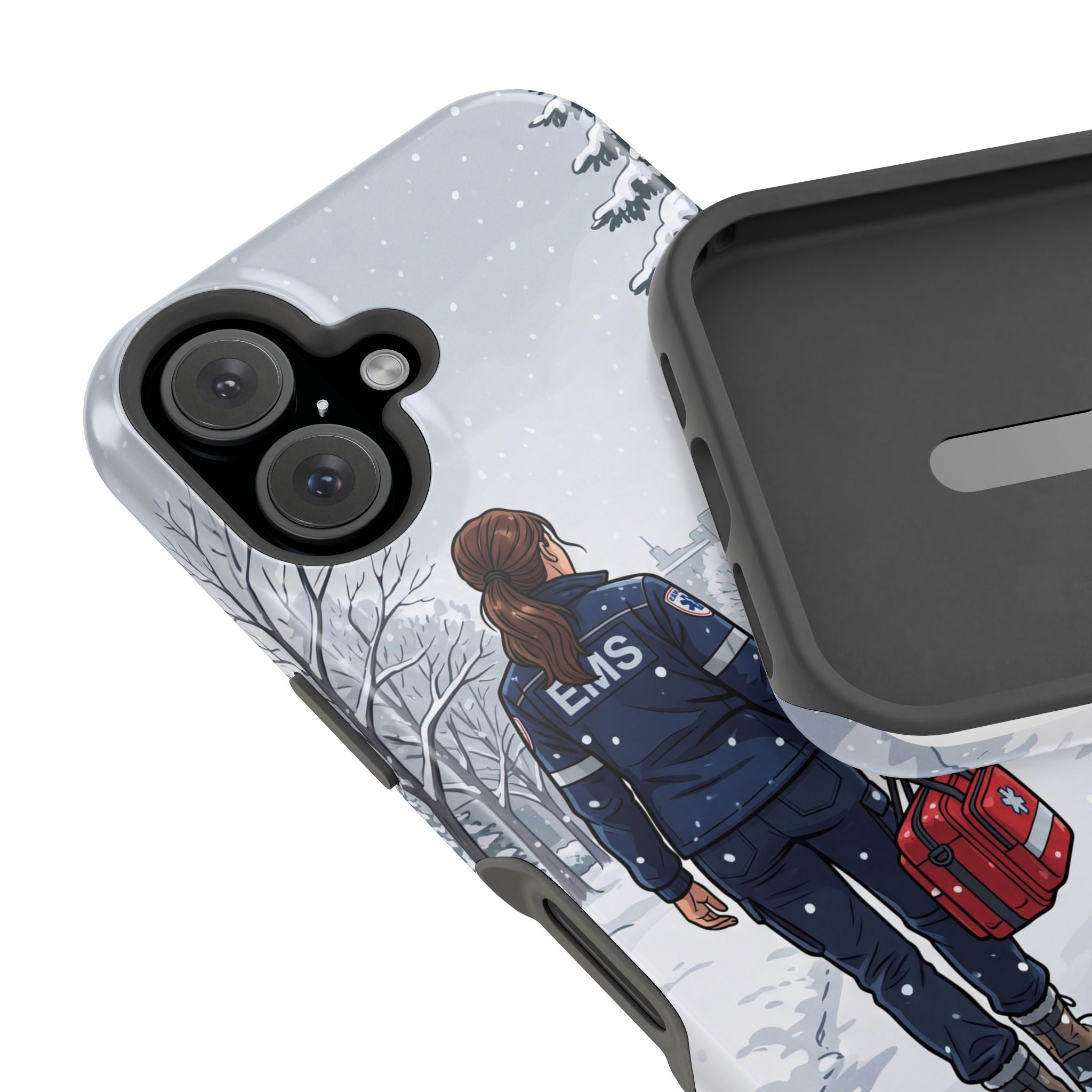 Paramedic/EMT Winter Phone Case — Magnetic Wireless Charging Cover