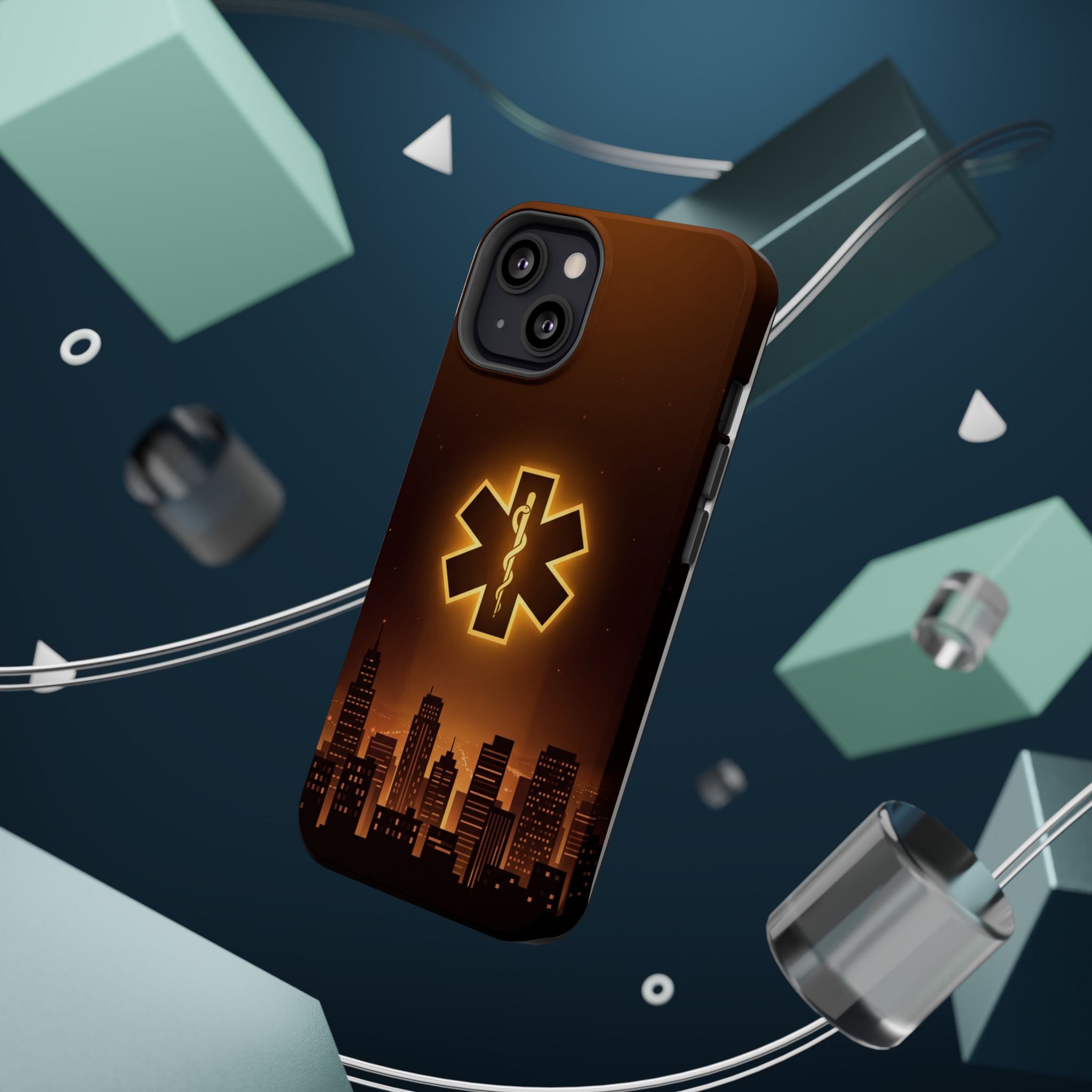 Paramedic/EMT Skyline Phone Case — Magnetic Wireless Charging Cover