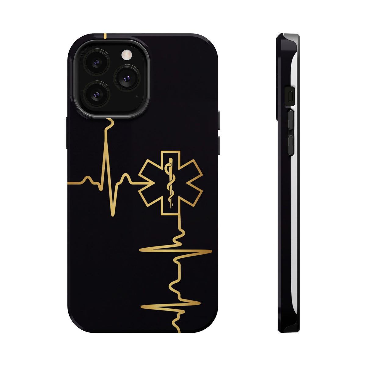 Paramedic/EMT Heartbeat Line Phone Case — Magnetic Wireless Charging Cover