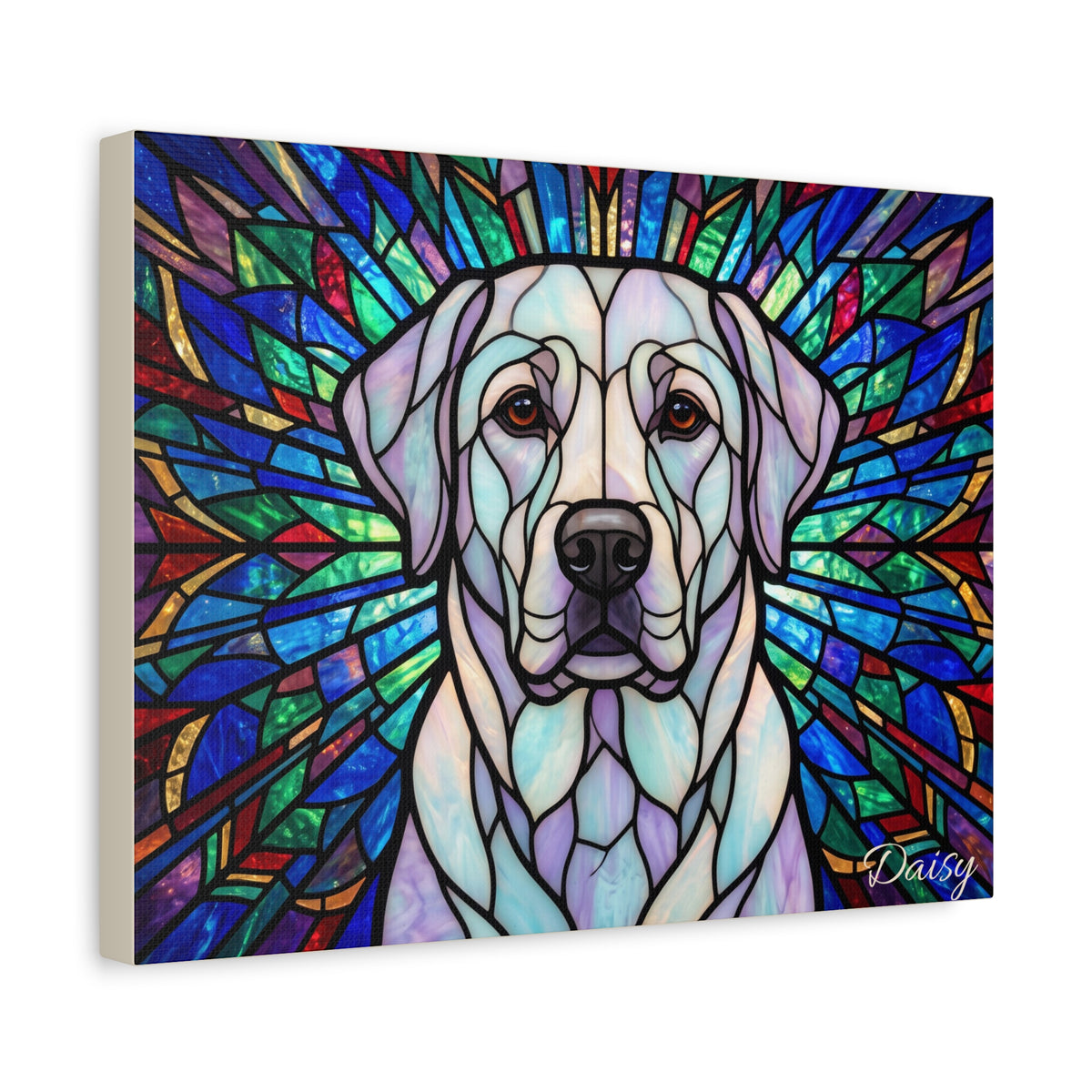 Labrador Personalized Canvas | Stained Glass Mosaic Wall Art