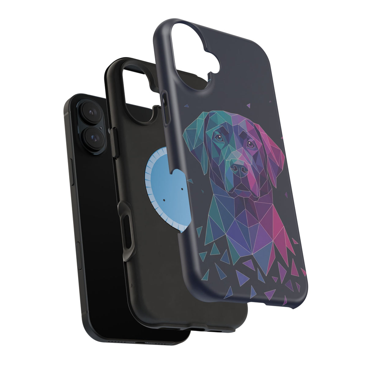 Geometric Labrador Phone Case — Tough Magnetic Case with Wireless Charging