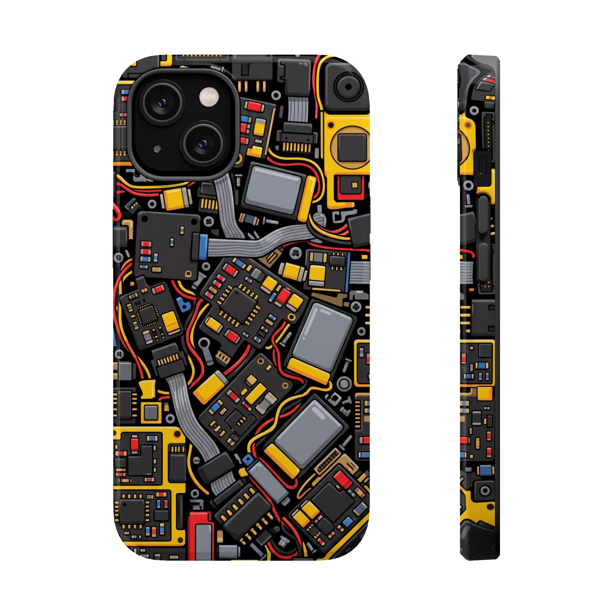 Voltage Board Phone Case — Yellow Circuit Wireless Charging Cover