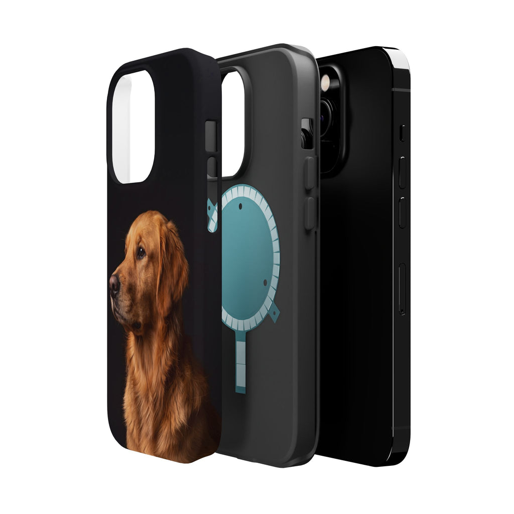 Golden Retriever Portrait Phone Case — Impact-Resistant Wireless Charging Cover