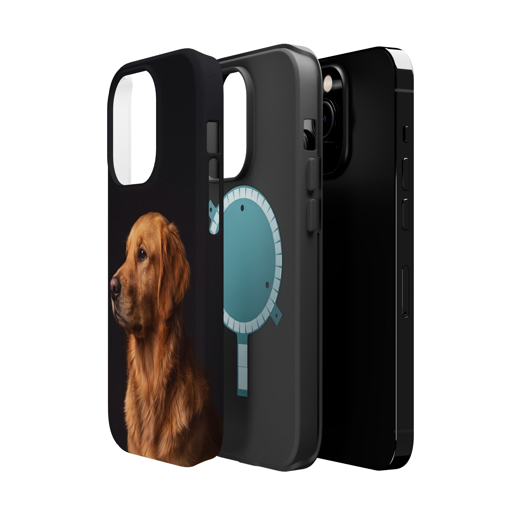 Golden Retriever Portrait Phone Case — Impact-Resistant Wireless Charging Cover
