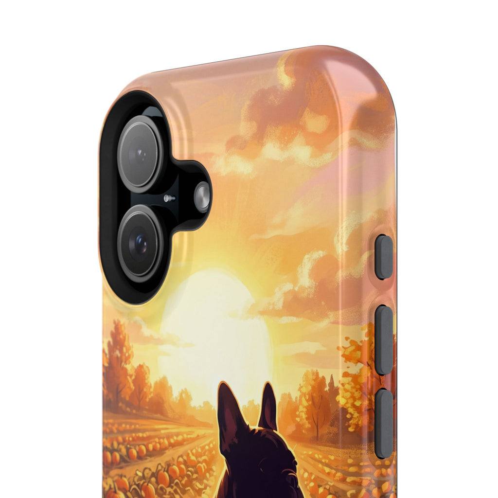 Personalized French Bulldog Pumpkin Patch Phone Case — Wireless Charging Cover
