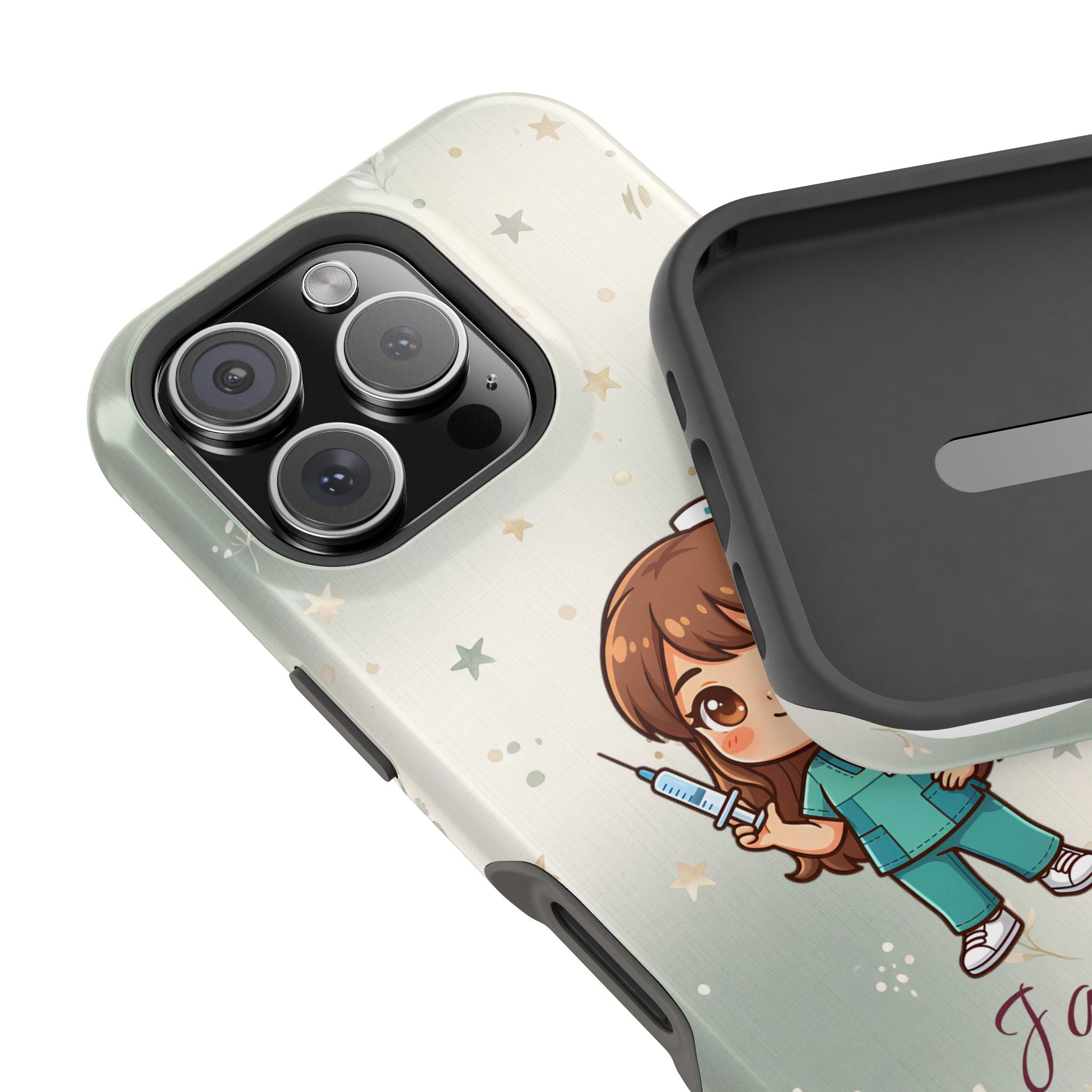 Personalized Nurse with Syringe Phone Case — Wireless Charging Cover