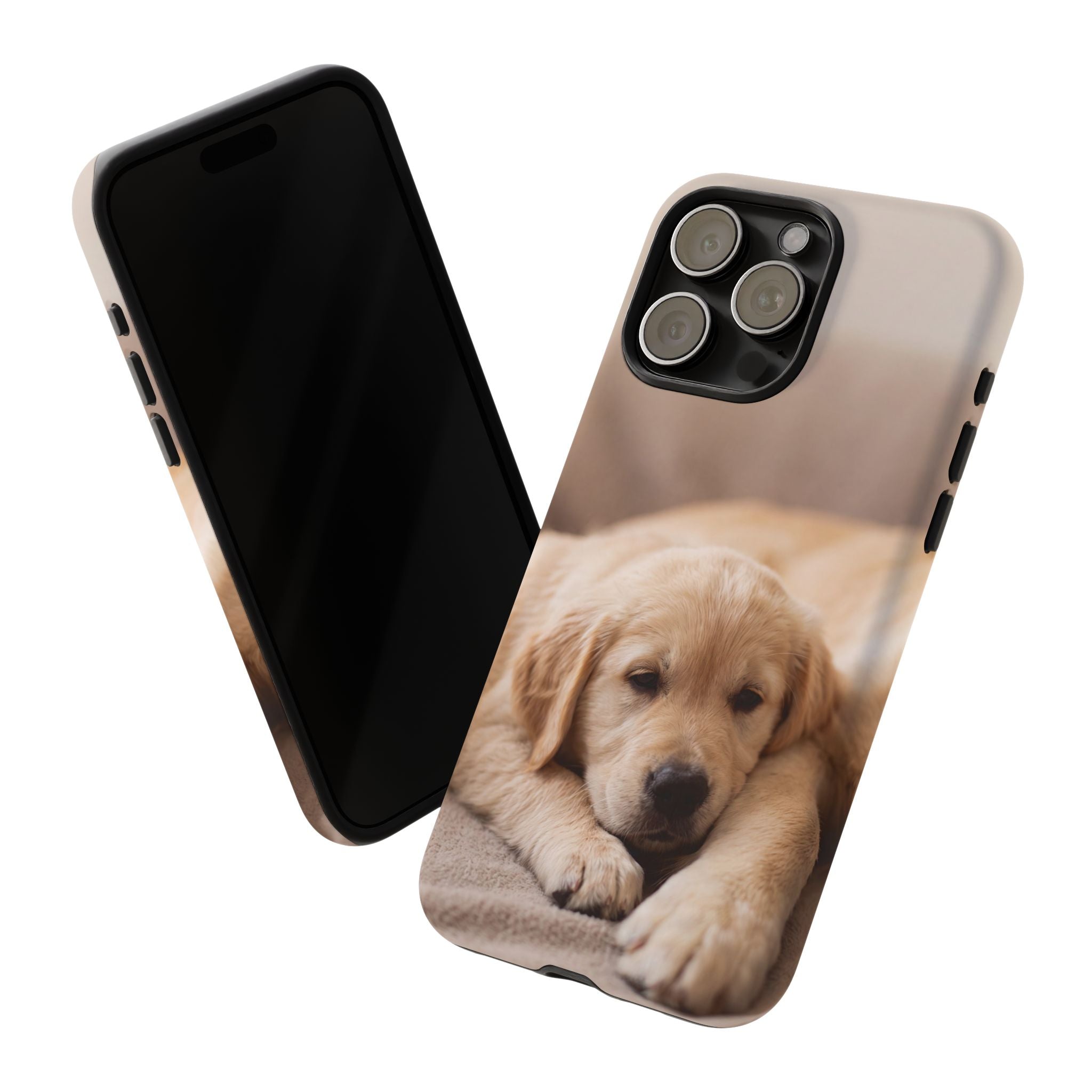 Sleepy Golden Retriever Puppy Phone Case | Cozy Cuddly Puppy Portrait | Samsung & iPhone
