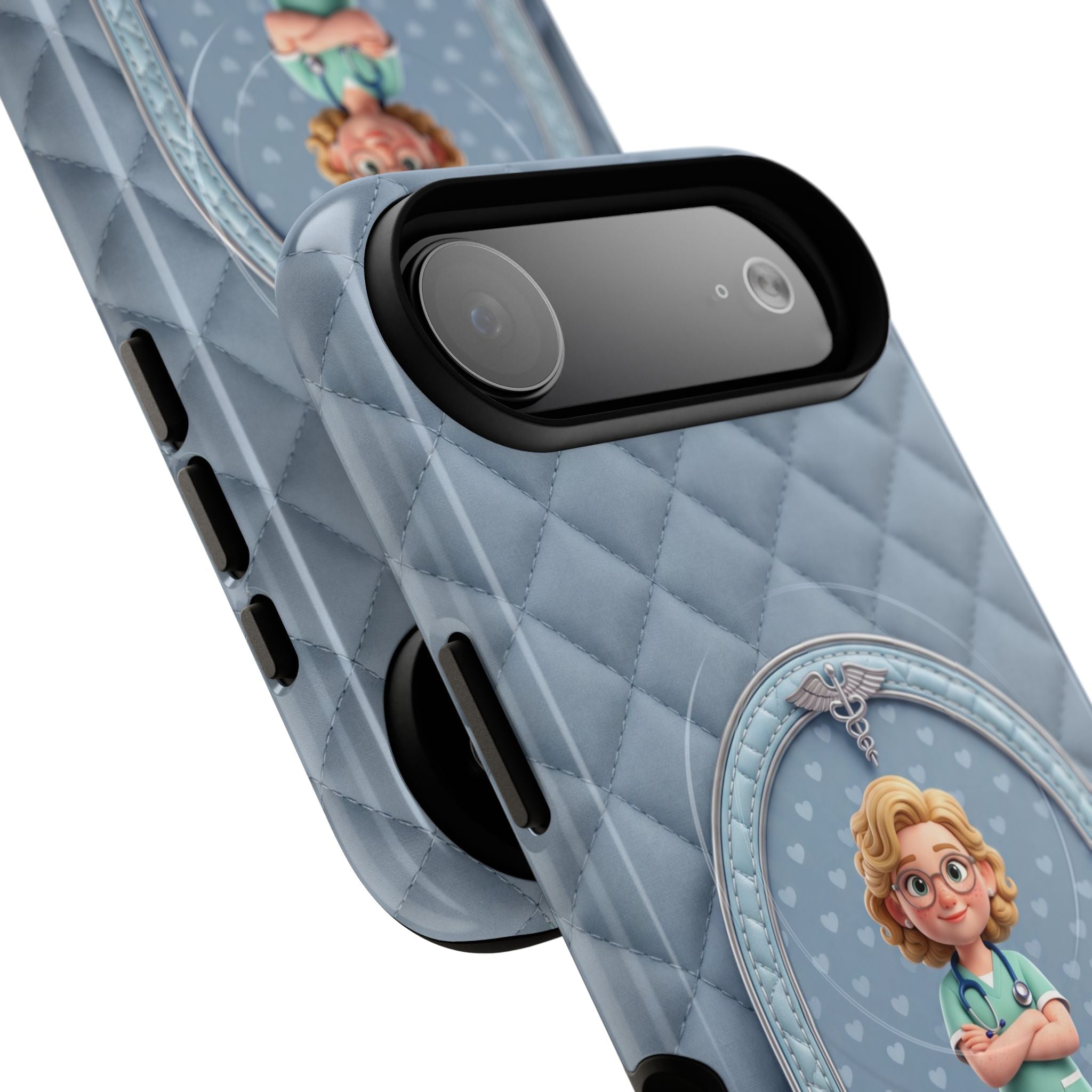Personalized Nurse Phone Case | Quilted Badge Design, Custom Name iPhone Case