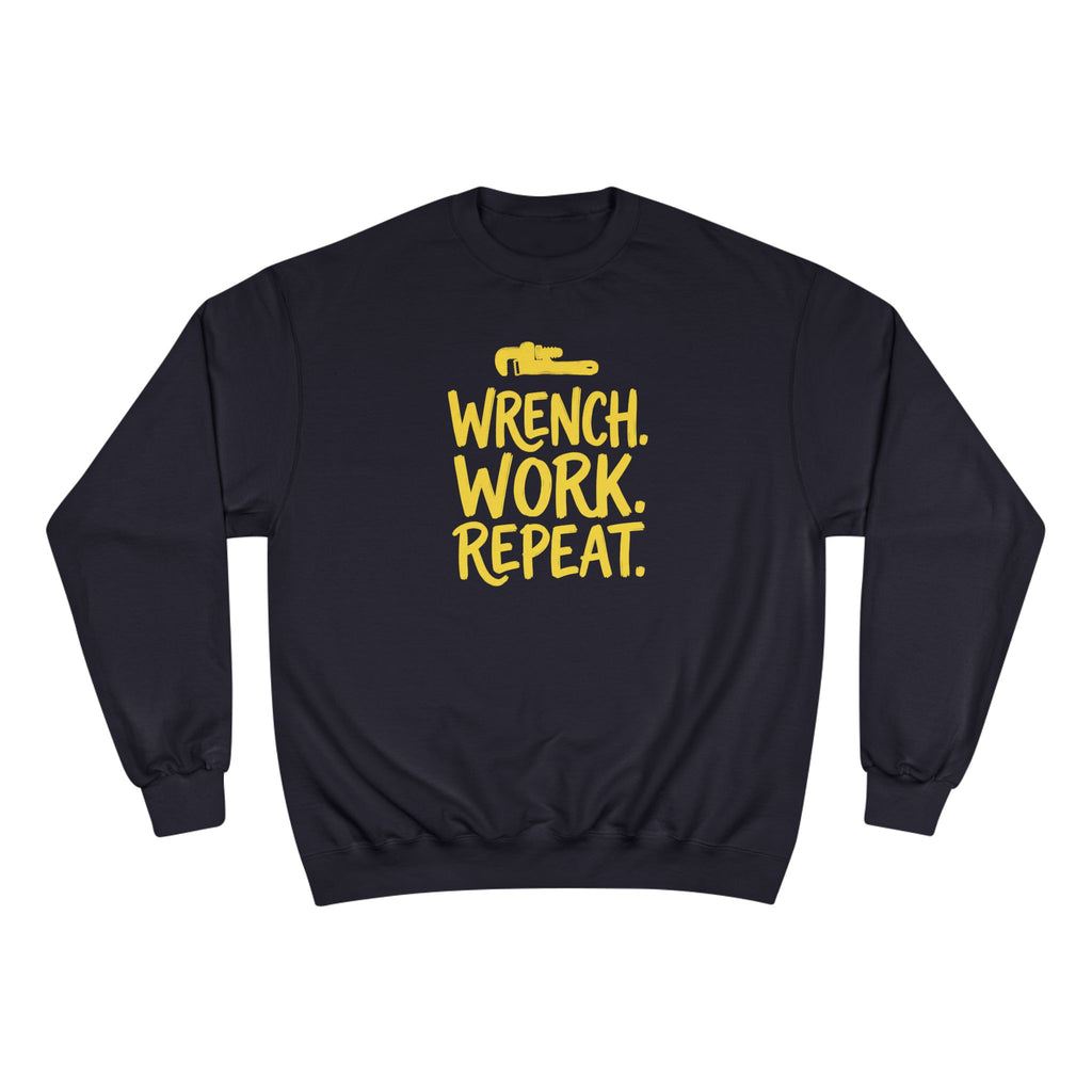 Wrench Work Repeat Plumber Sweatshirt | Funny Plumber Gift Crewneck