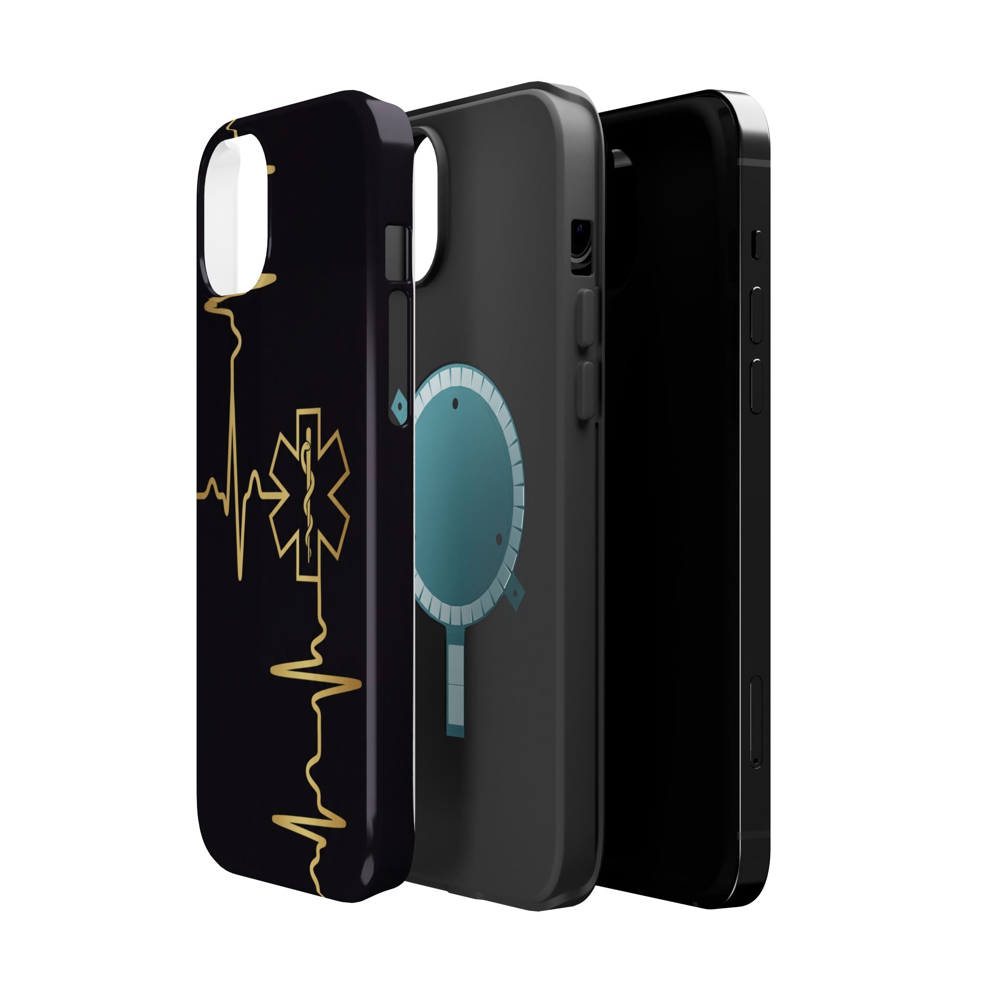 Paramedic/EMT Heartbeat Line Phone Case — Magnetic Wireless Charging Cover