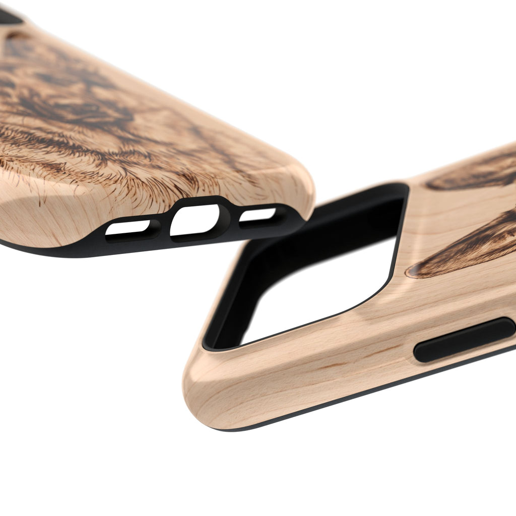 German Shepherd Phone Case | Pyrography Art — Tough Magnetic Case with Wireless Charging