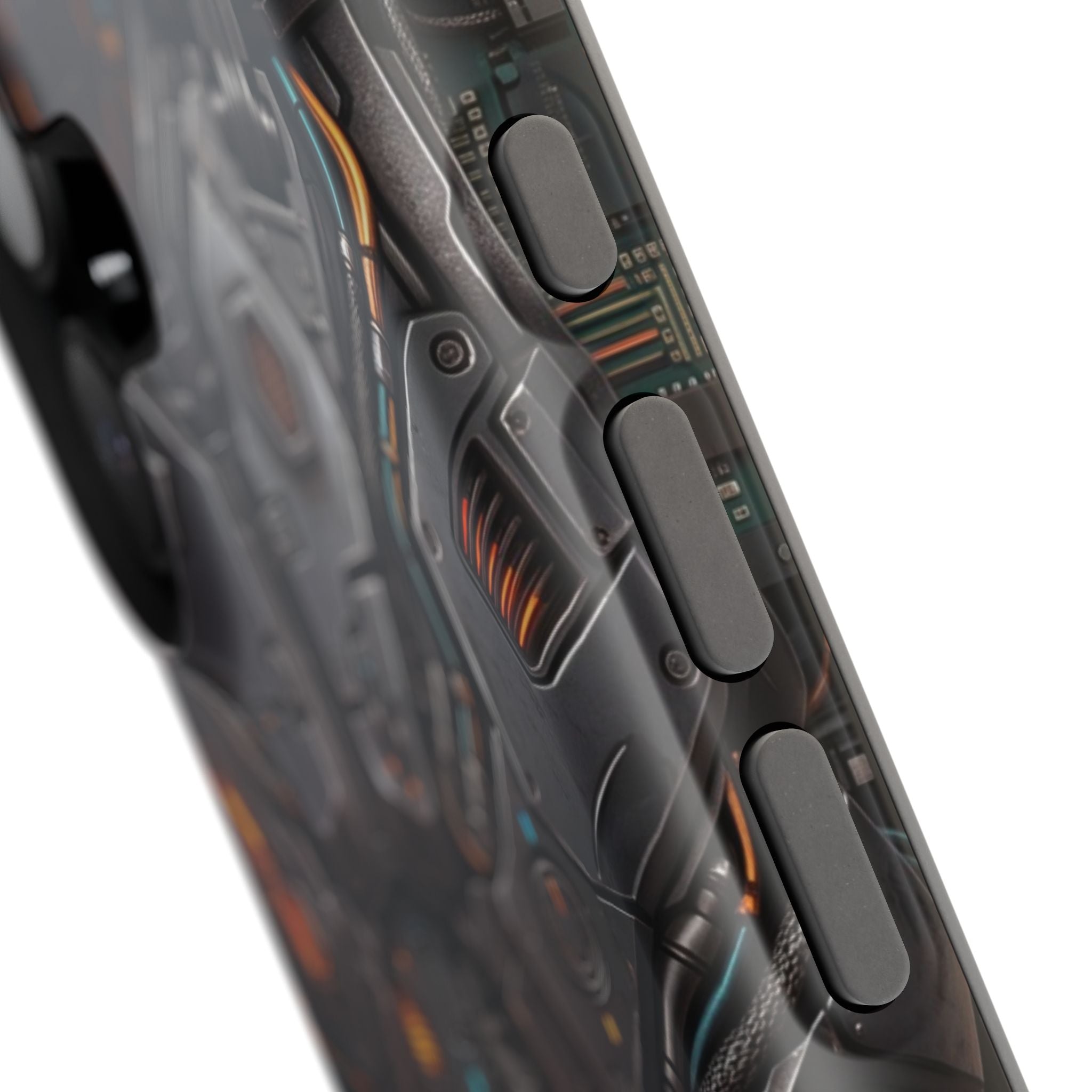 Mech Armor Phone Case — Industrial Circuit Wireless Charging Cover