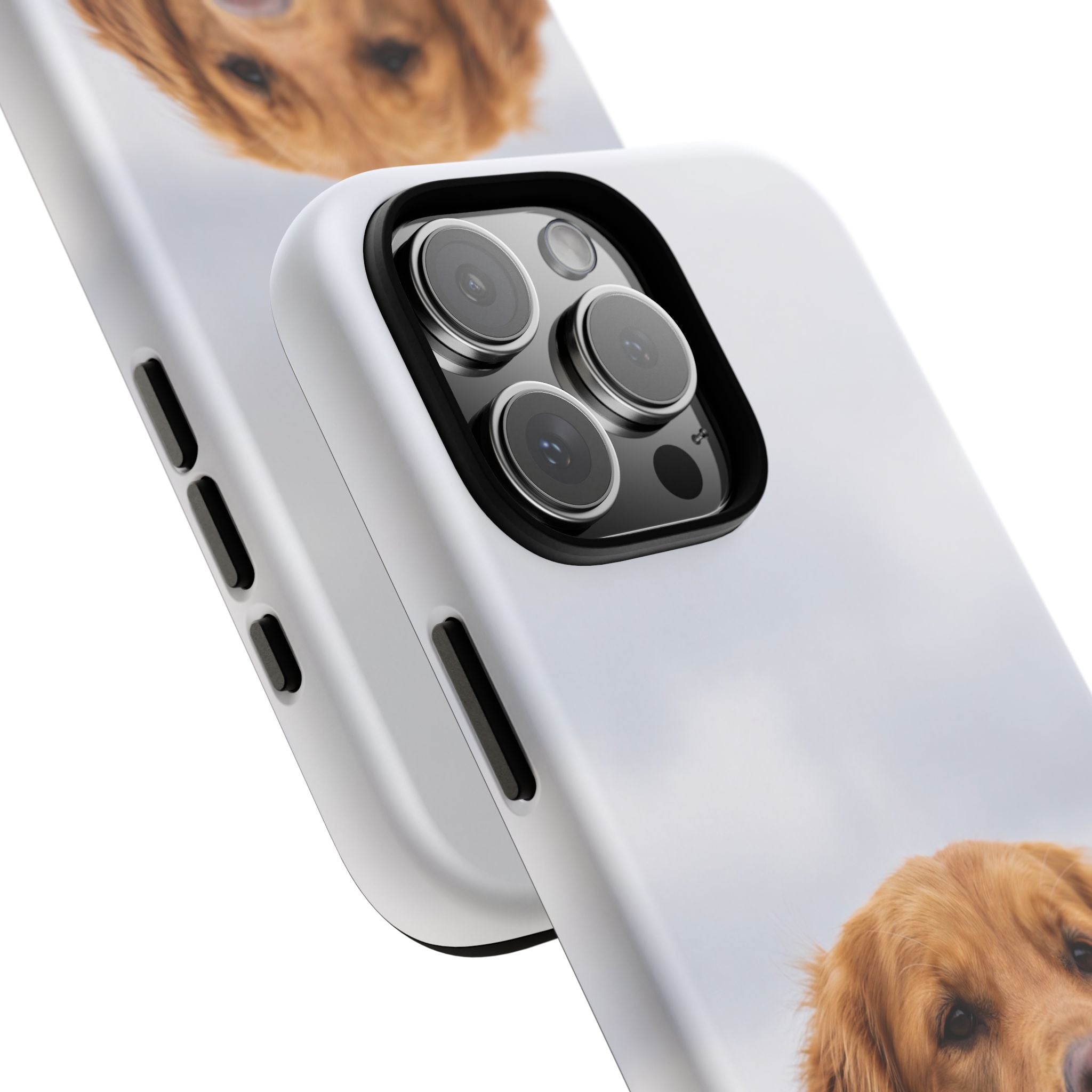 Golden Retriever Portrait Phone Case | Happy Dog Photo on Soft Sky Background | Samsung & iPhone
