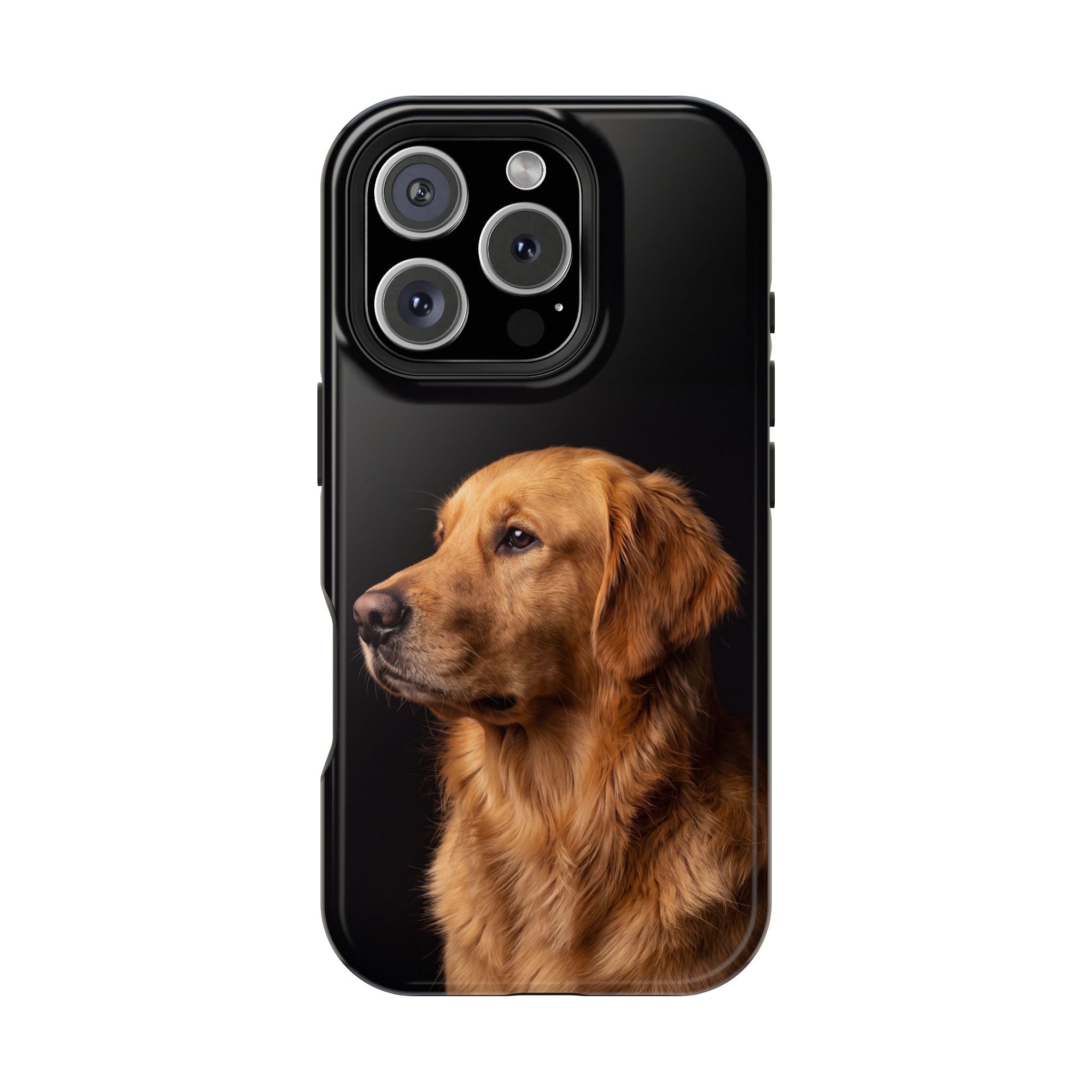 Golden Retriever Portrait Phone Case — Impact-Resistant Wireless Charging Cover