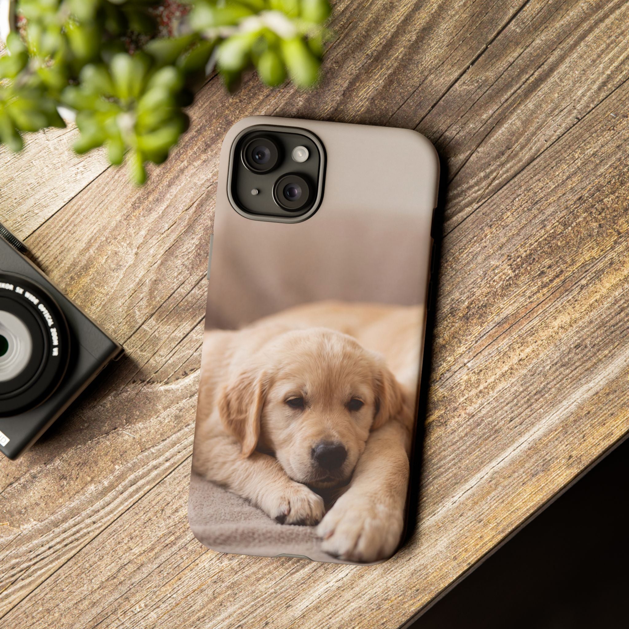 Sleepy Golden Retriever Puppy Phone Case | Cozy Cuddly Puppy Portrait | Samsung & iPhone