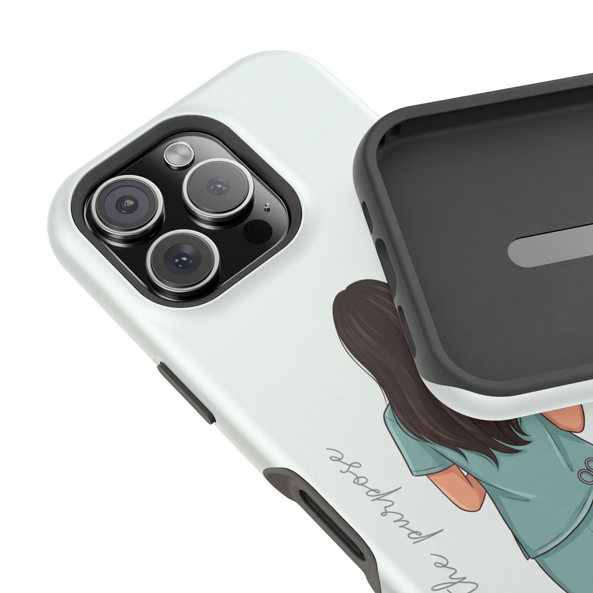 Nurse Illustration Phone Case — Impact-Resistant Wireless Charging Cover