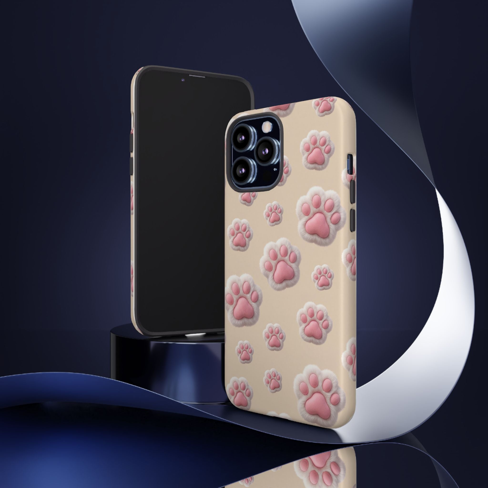 Golden Retriever Paw Print Phone Case | Cute Pink Paw Pattern for Dog Lovers | iPhone & Samsung
