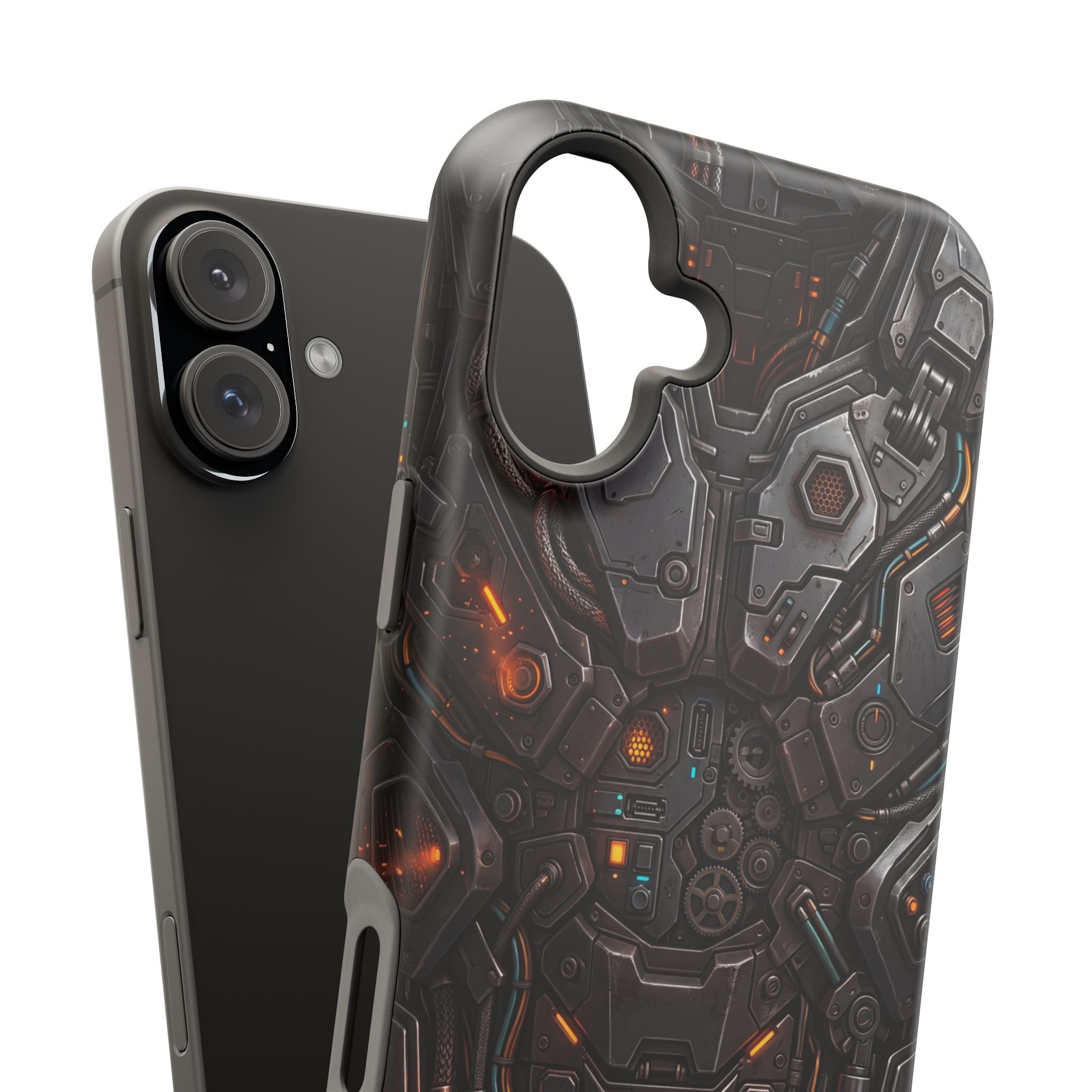 Mech Armor Phone Case — Industrial Circuit Wireless Charging Cover