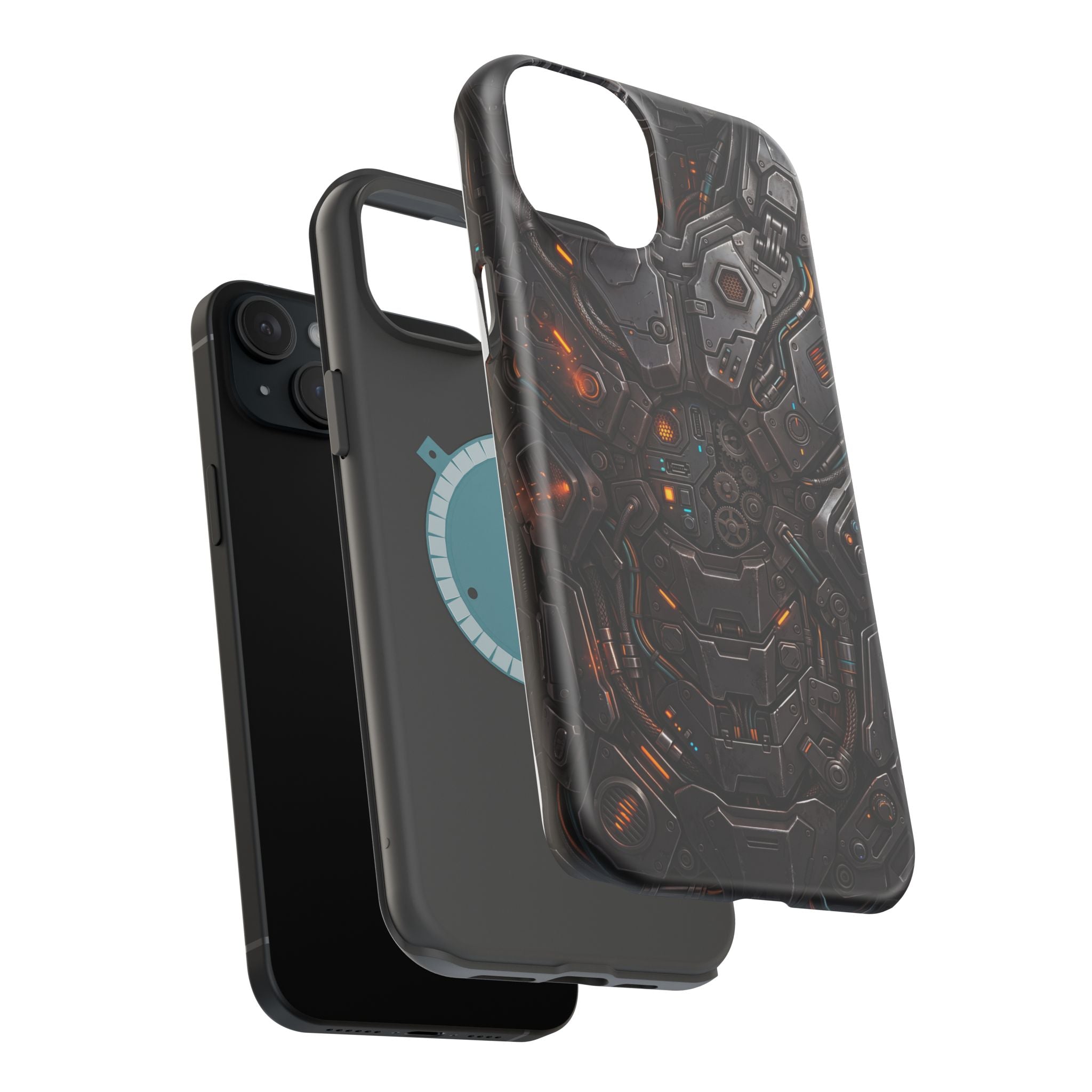 Mech Armor Phone Case — Industrial Circuit Wireless Charging Cover