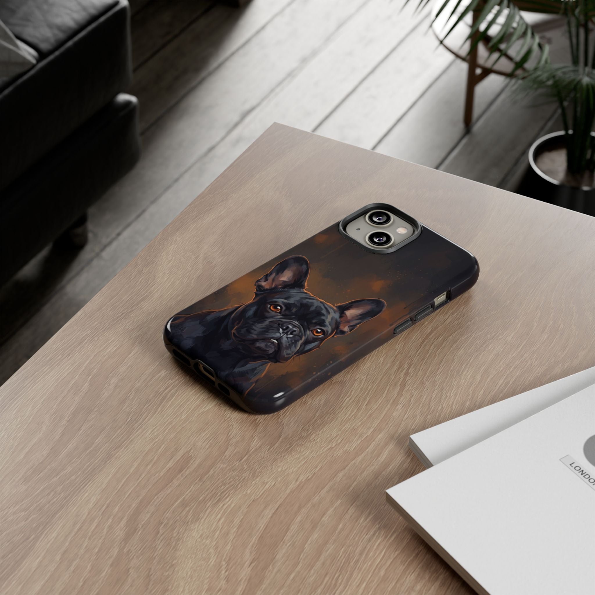 Moody French Bulldog Portrait Phone Case | Dramatic Studio Photography Style | iPhone & Samsung