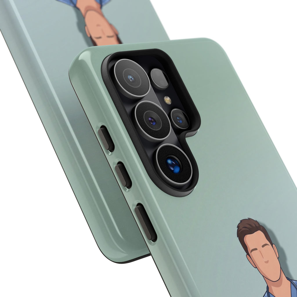 Male Nurse Phone Case | Confident Nurse in Blue Scrubs Illustration | iPhone & Samsung