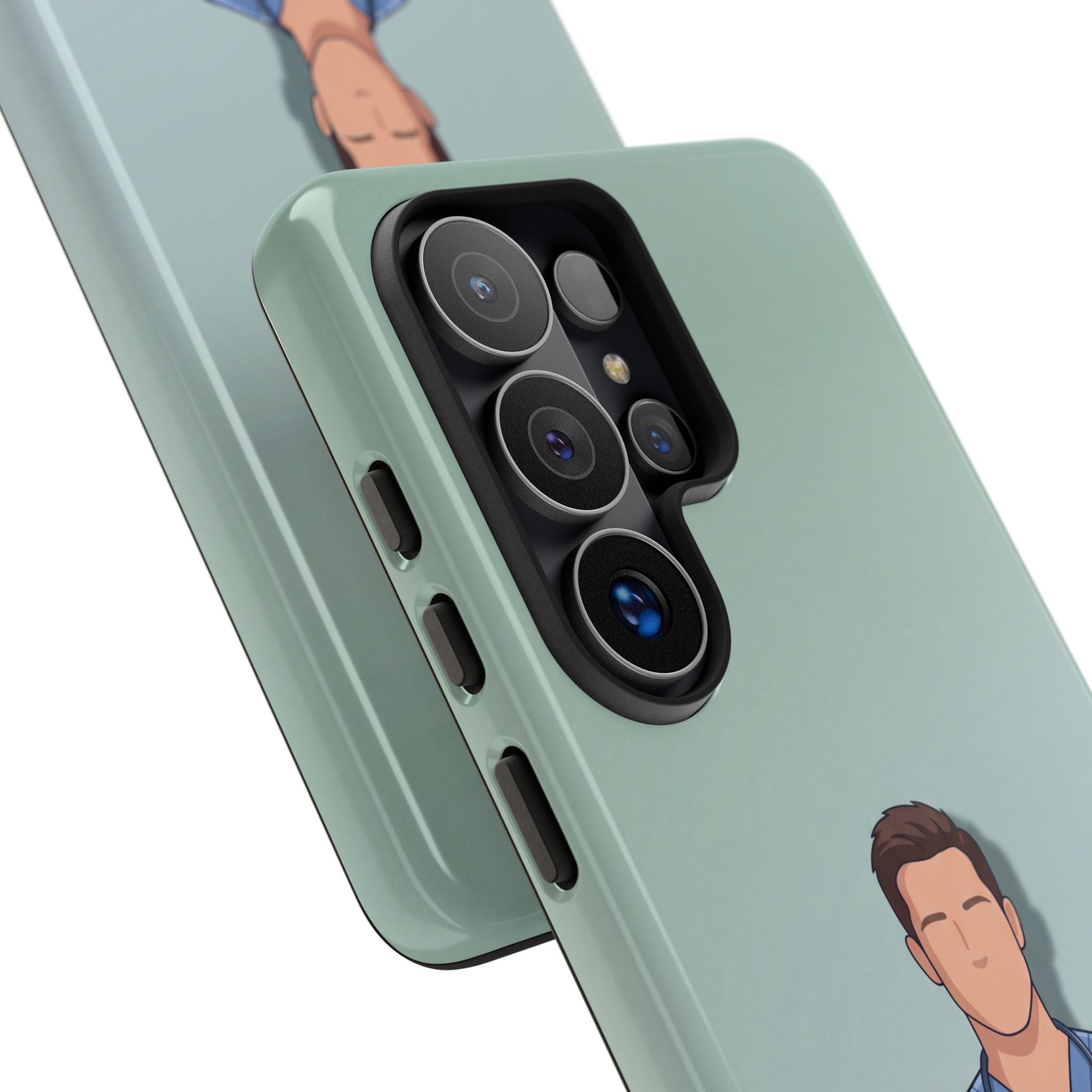 Male Nurse Phone Case | Confident Nurse in Blue Scrubs Illustration | iPhone & Samsung