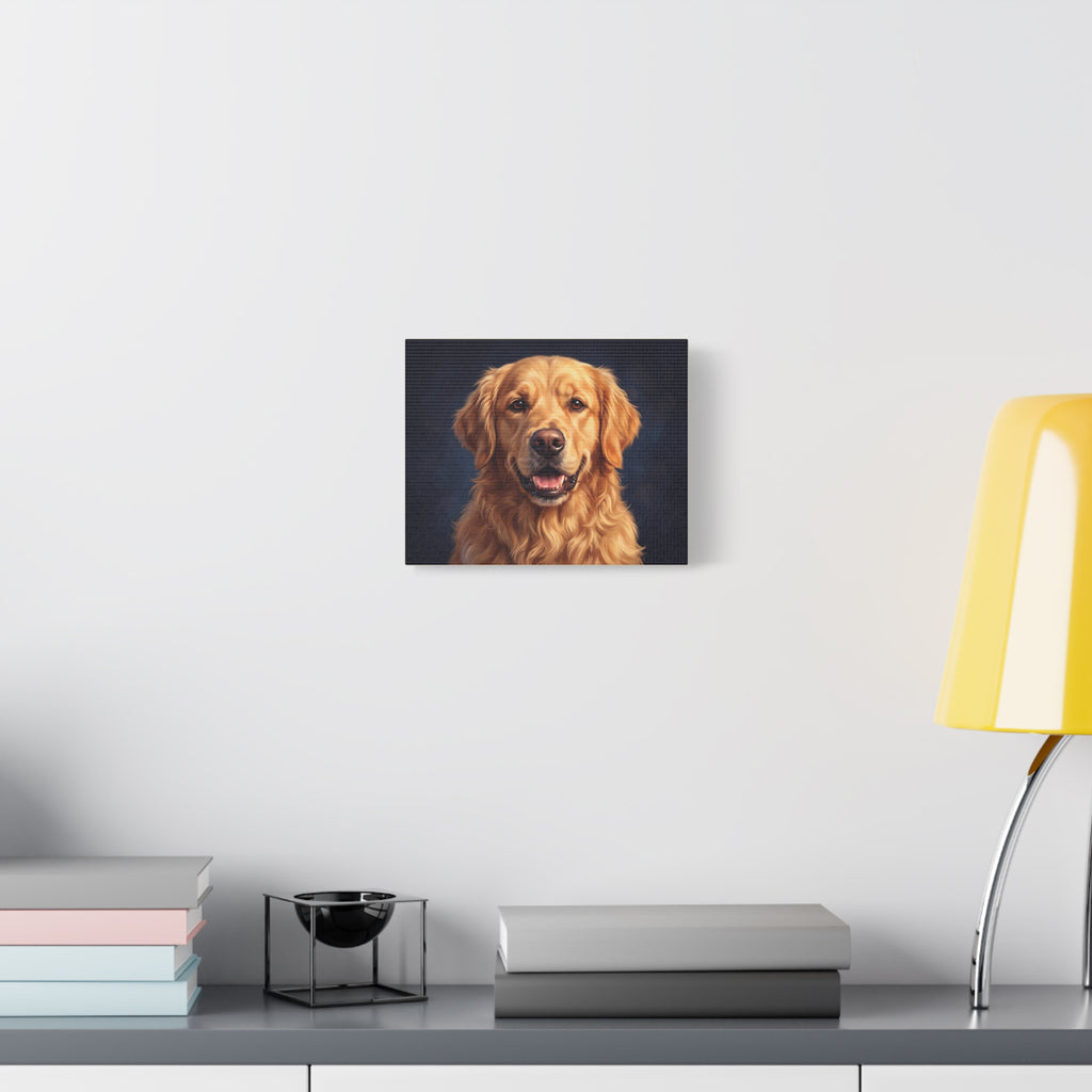Golden Retriever Portrait Matte Canvas Wall Art