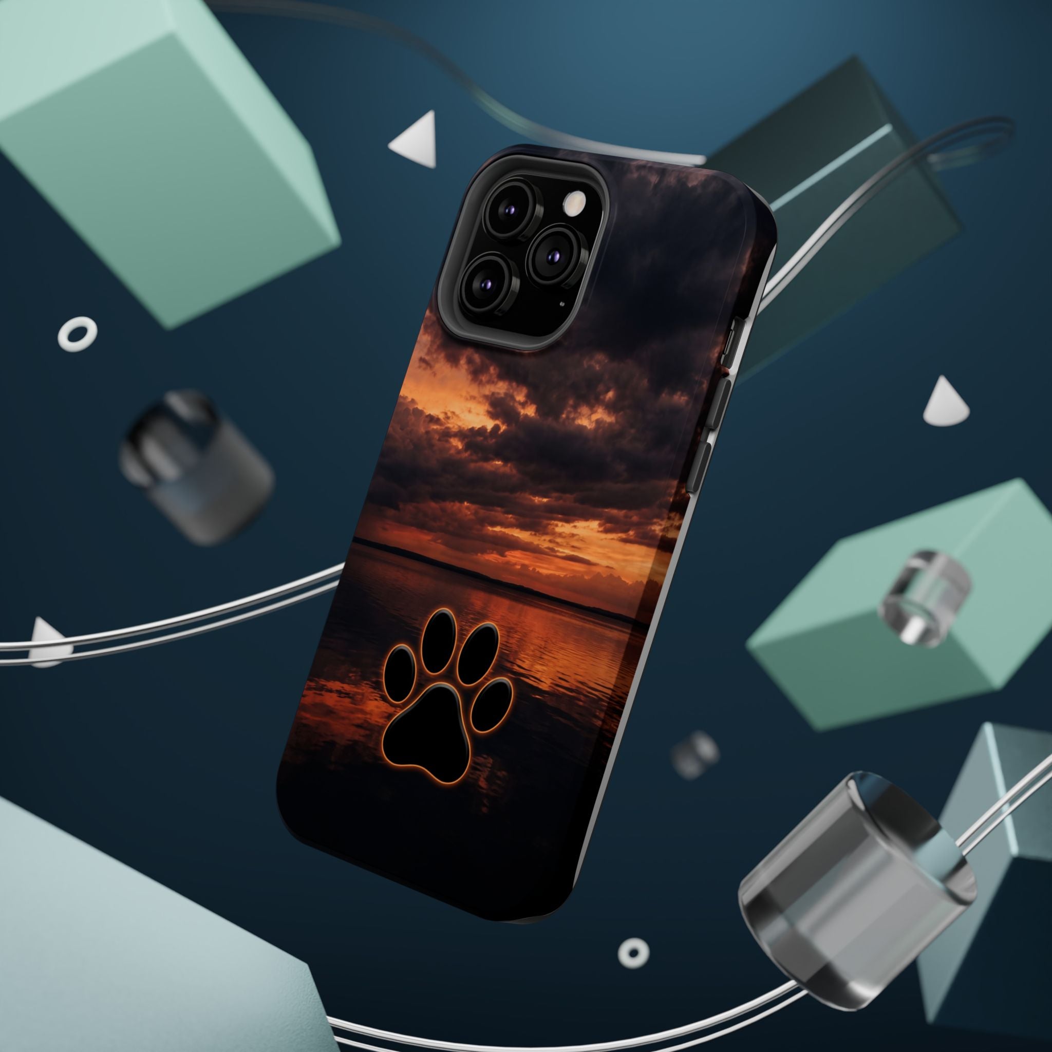 Paw Sunset Magnetic Impact-Resistant Phone Case for iPhone and Samsung Galaxy series