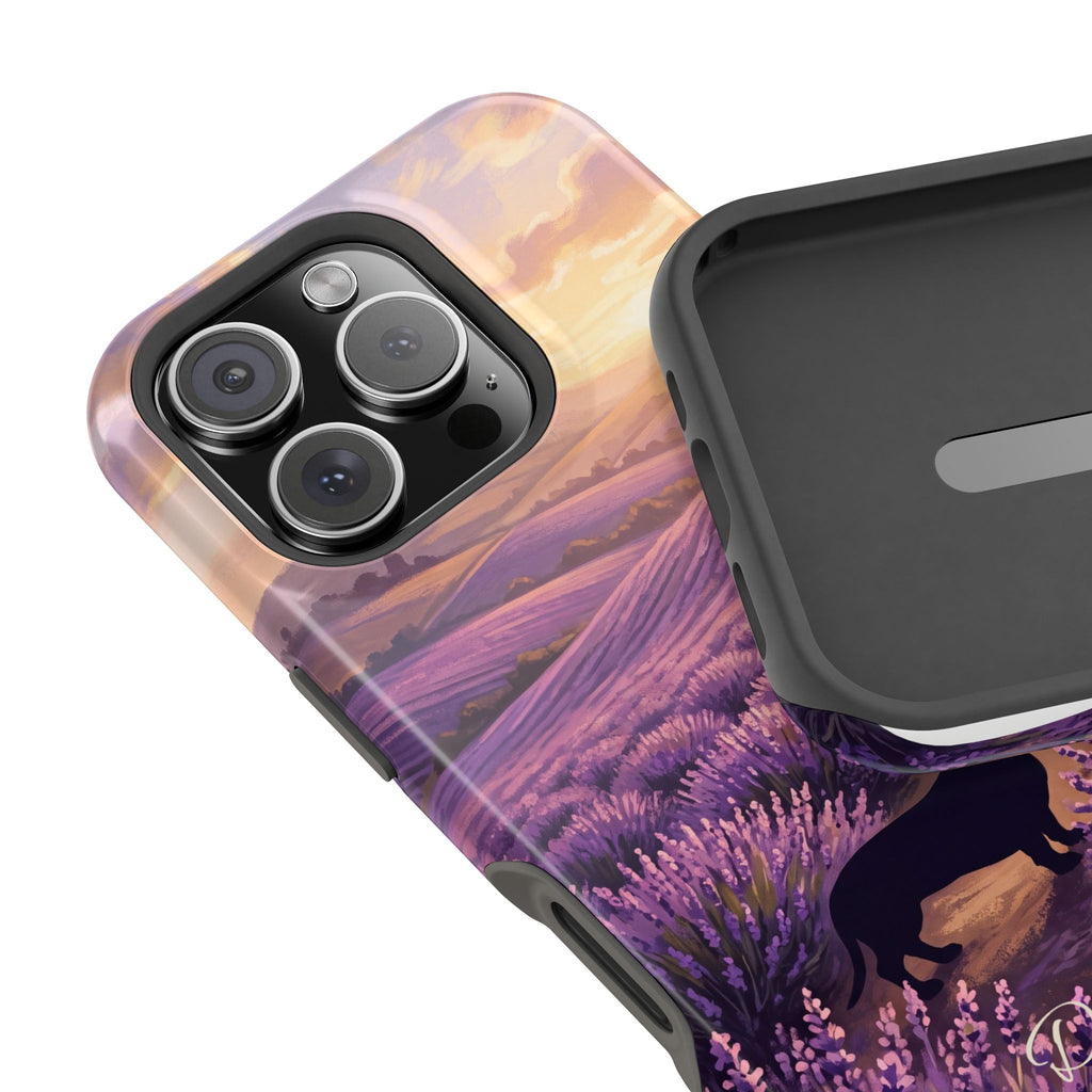 Personalized Dachshund Lavender Field Phone Case — Wireless Charging Cover