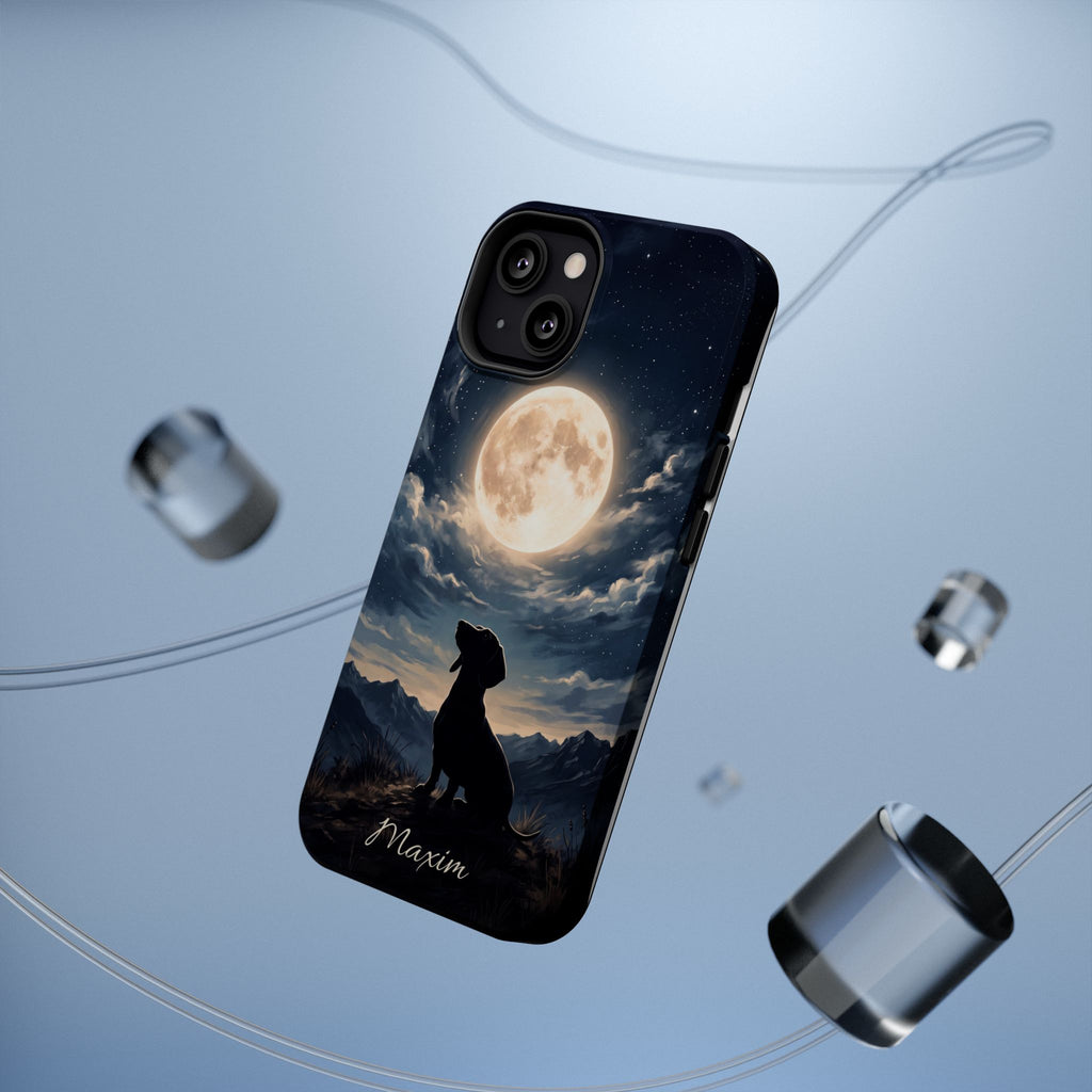 Personalized Dachshund Moonlight Phone Case — Wireless Charging Cover