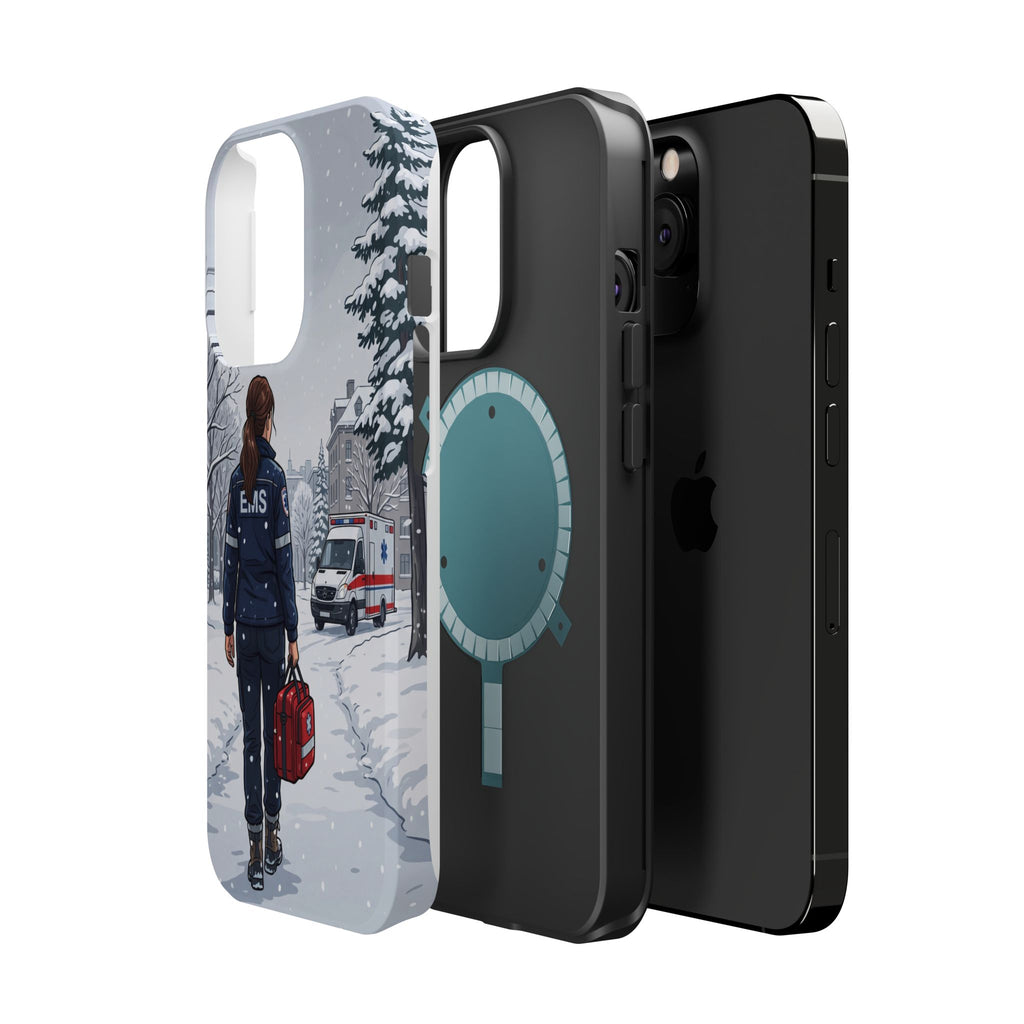 Paramedic/EMT Winter Phone Case — Magnetic Wireless Charging Cover