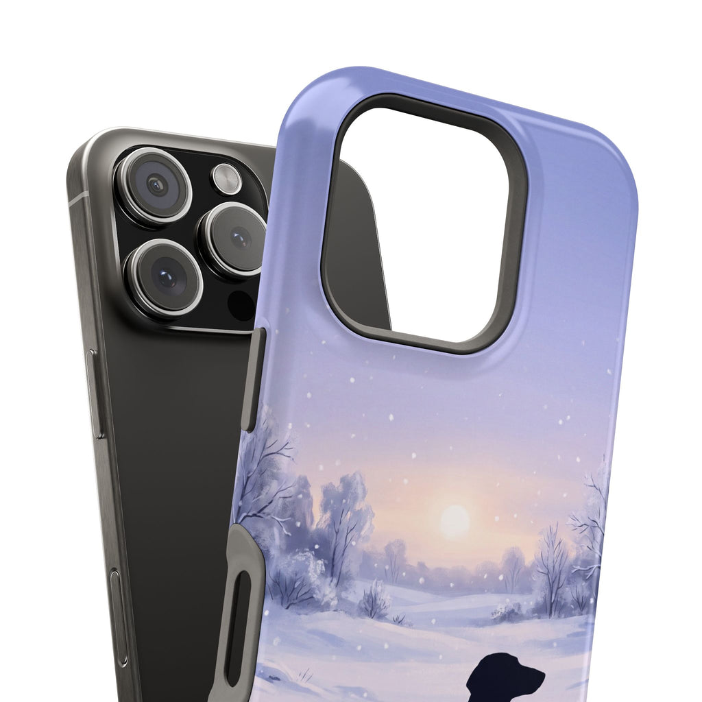 Personalized Dachshund Winter Snow Phone Case — Wireless Charging Cover